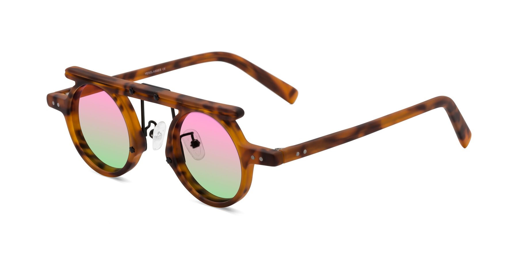 Angle of Deer in Lava Tortoise with Pink / Green Gradient Lenses