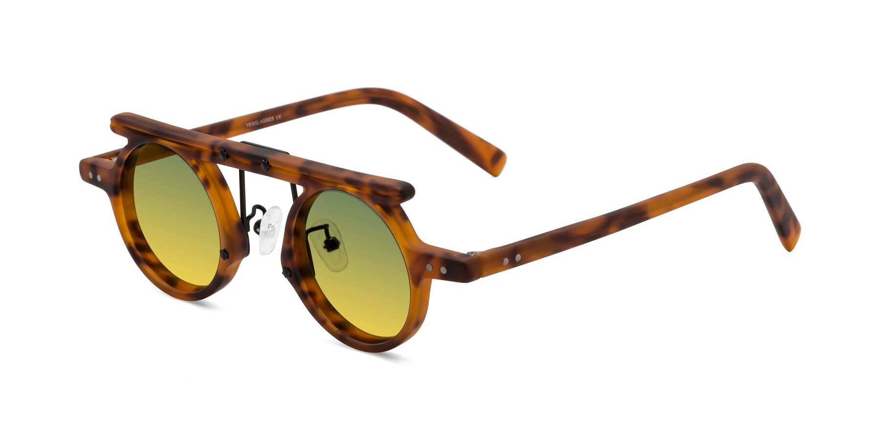 Angle of Deer in Lava Tortoise with Green / Yellow Gradient Lenses