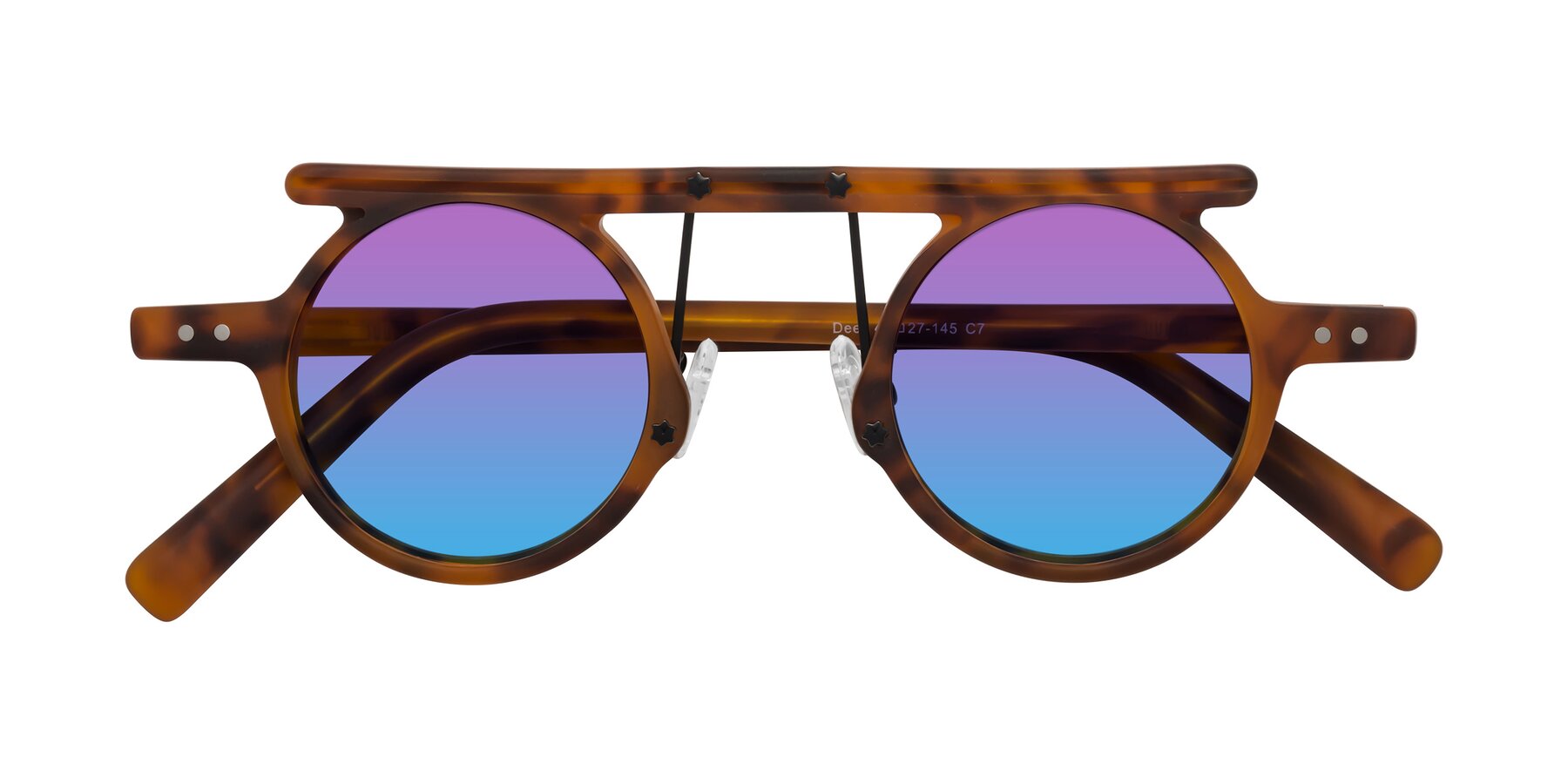 Folded Front of Deer in Lava Tortoise with Purple / Blue Gradient Lenses