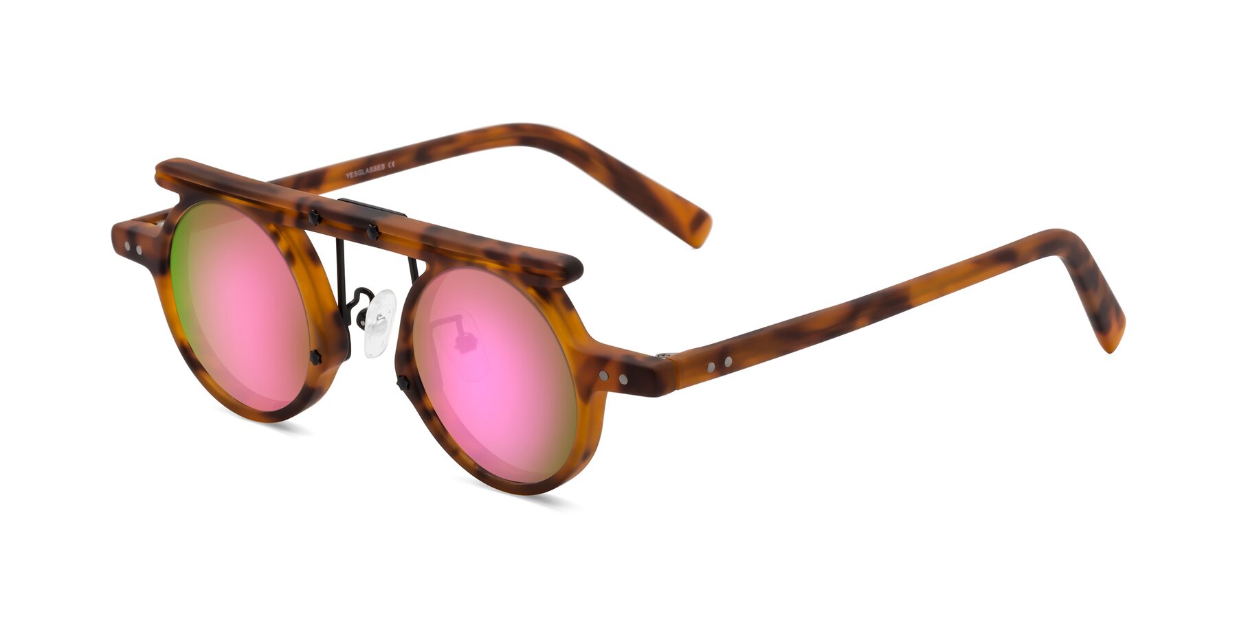 Angle of Deer in Lava Tortoise with Pink Mirrored Lenses