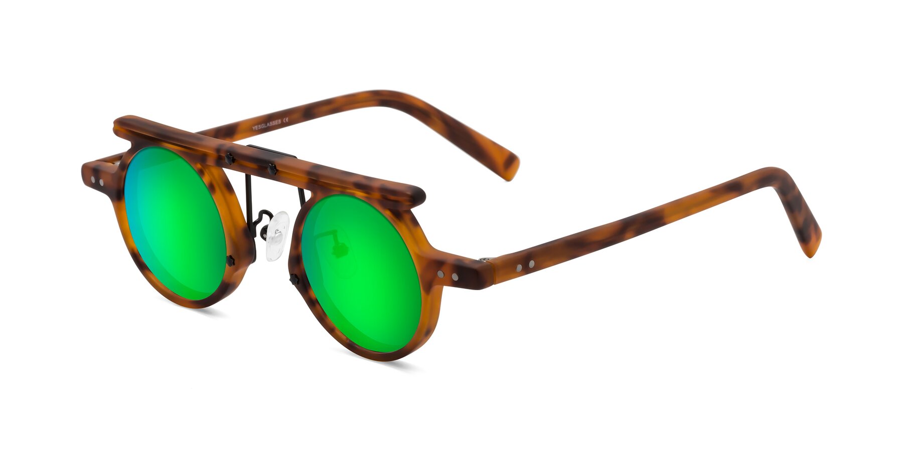 Angle of Deer in Lava Tortoise with Green Mirrored Lenses