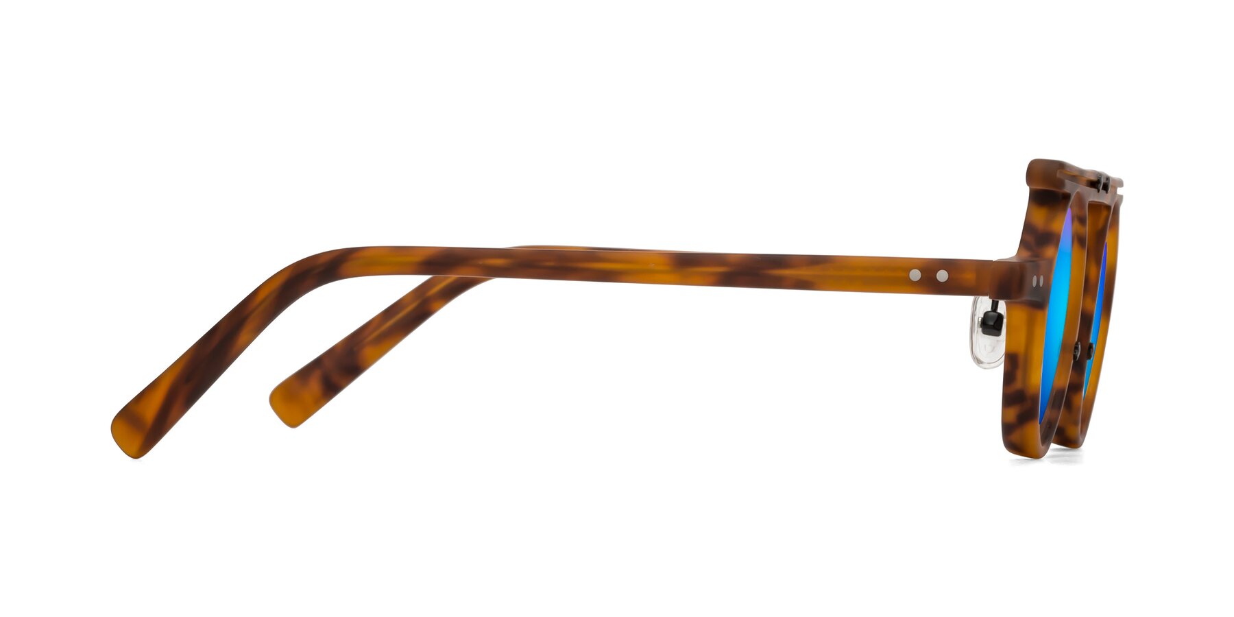 Side of Deer in Lava Tortoise with Blue Mirrored Lenses