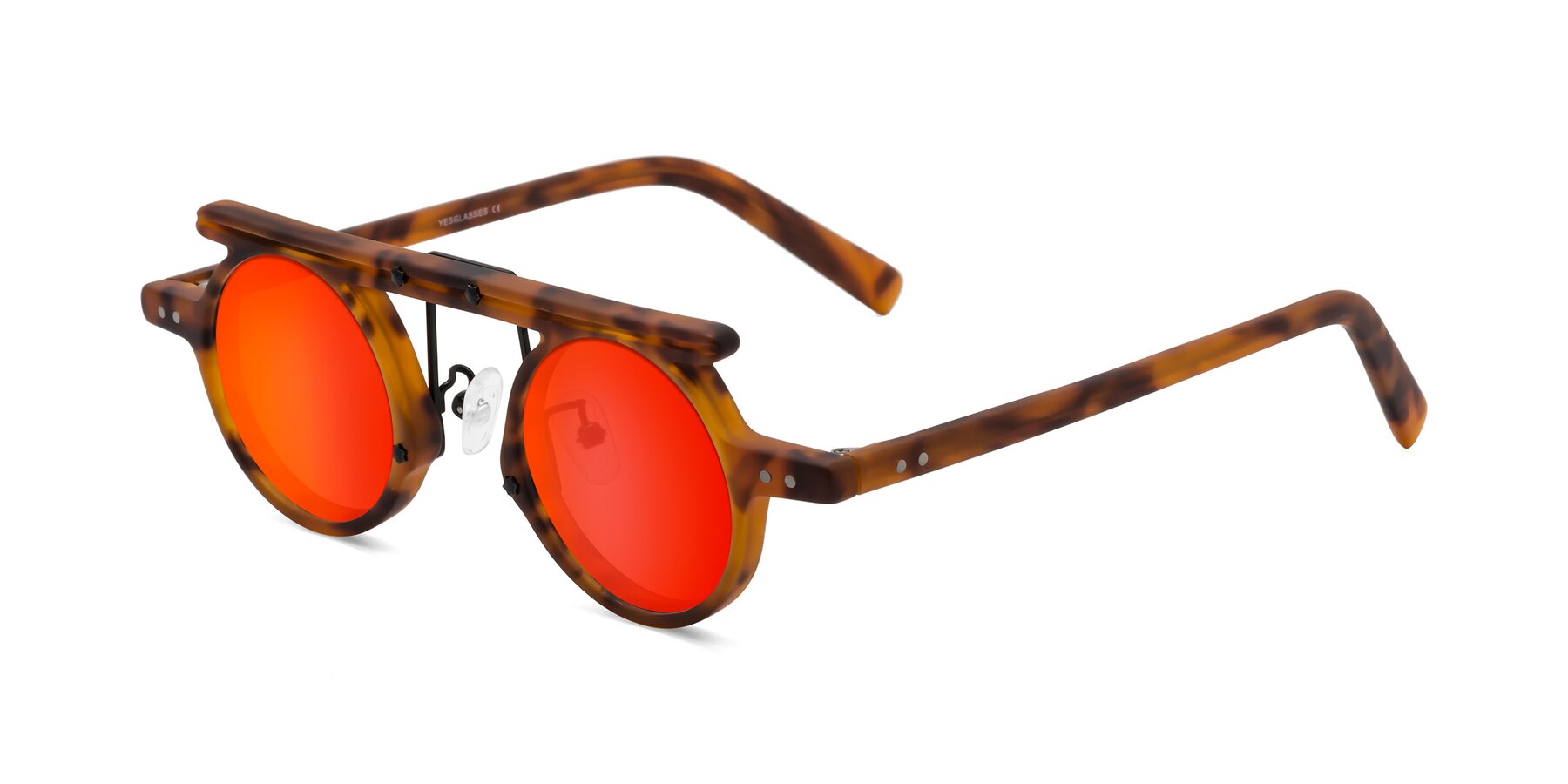 Angle of Deer in Lava Tortoise with Red Gold Mirrored Lenses