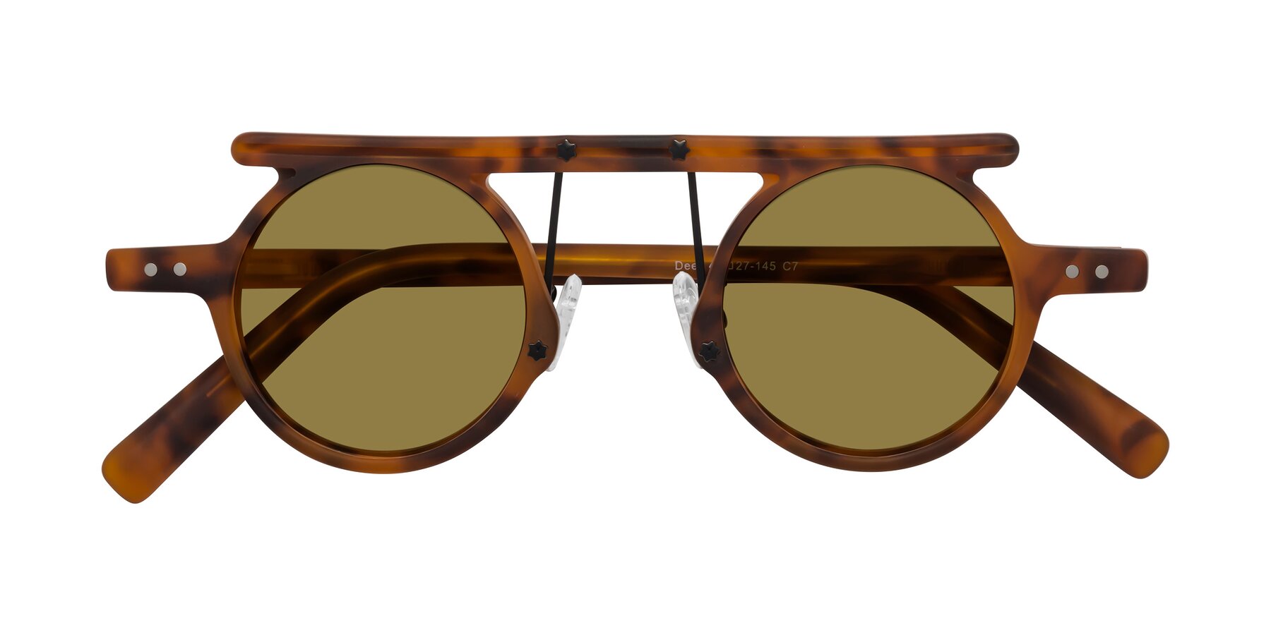 Folded Front of Deer in Lava Tortoise with Brown Polarized Lenses