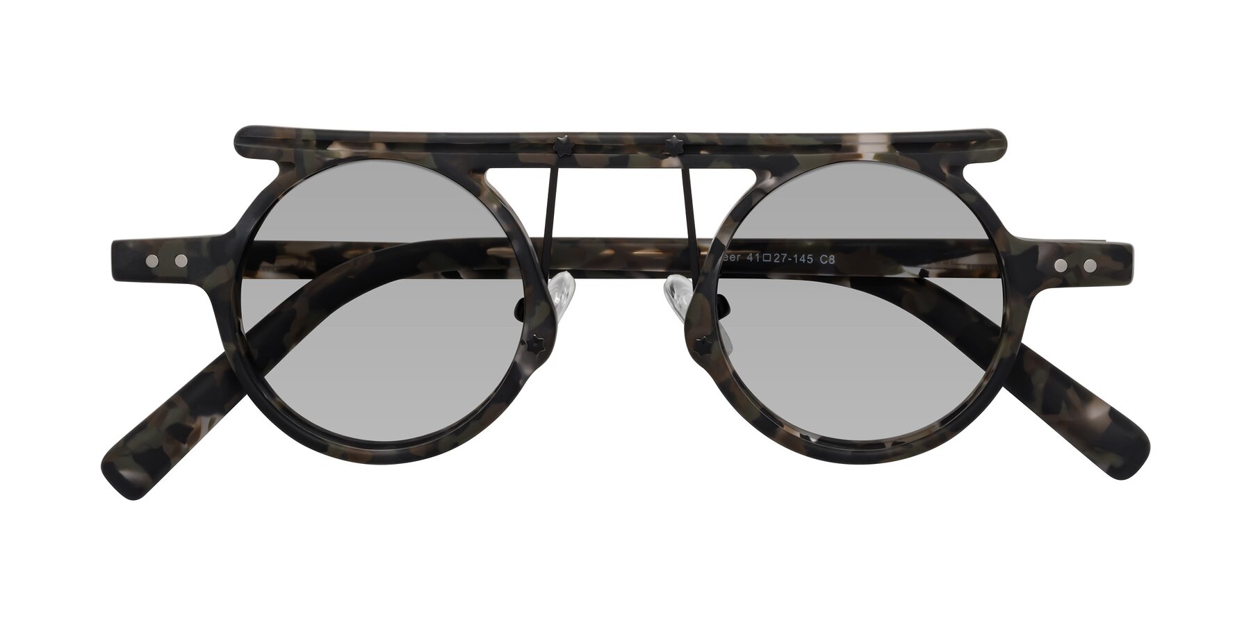 Folded Front of Deer in Granite Tortoise with Light Gray Tinted Lenses