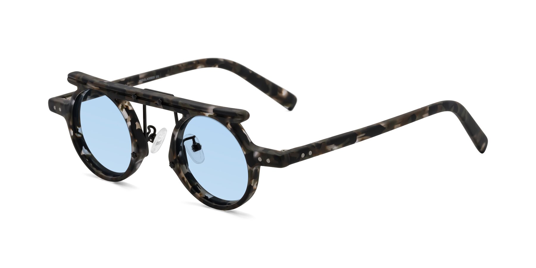 Angle of Deer in Granite Tortoise with Light Blue Tinted Lenses