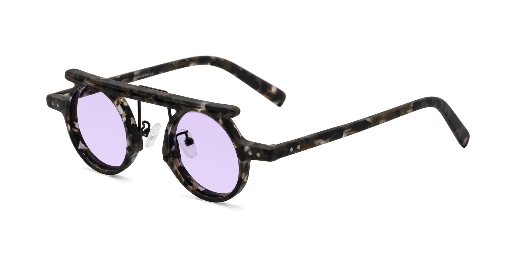 Angle of Deer in Granite Tortoise with Light Purple Tinted Lenses