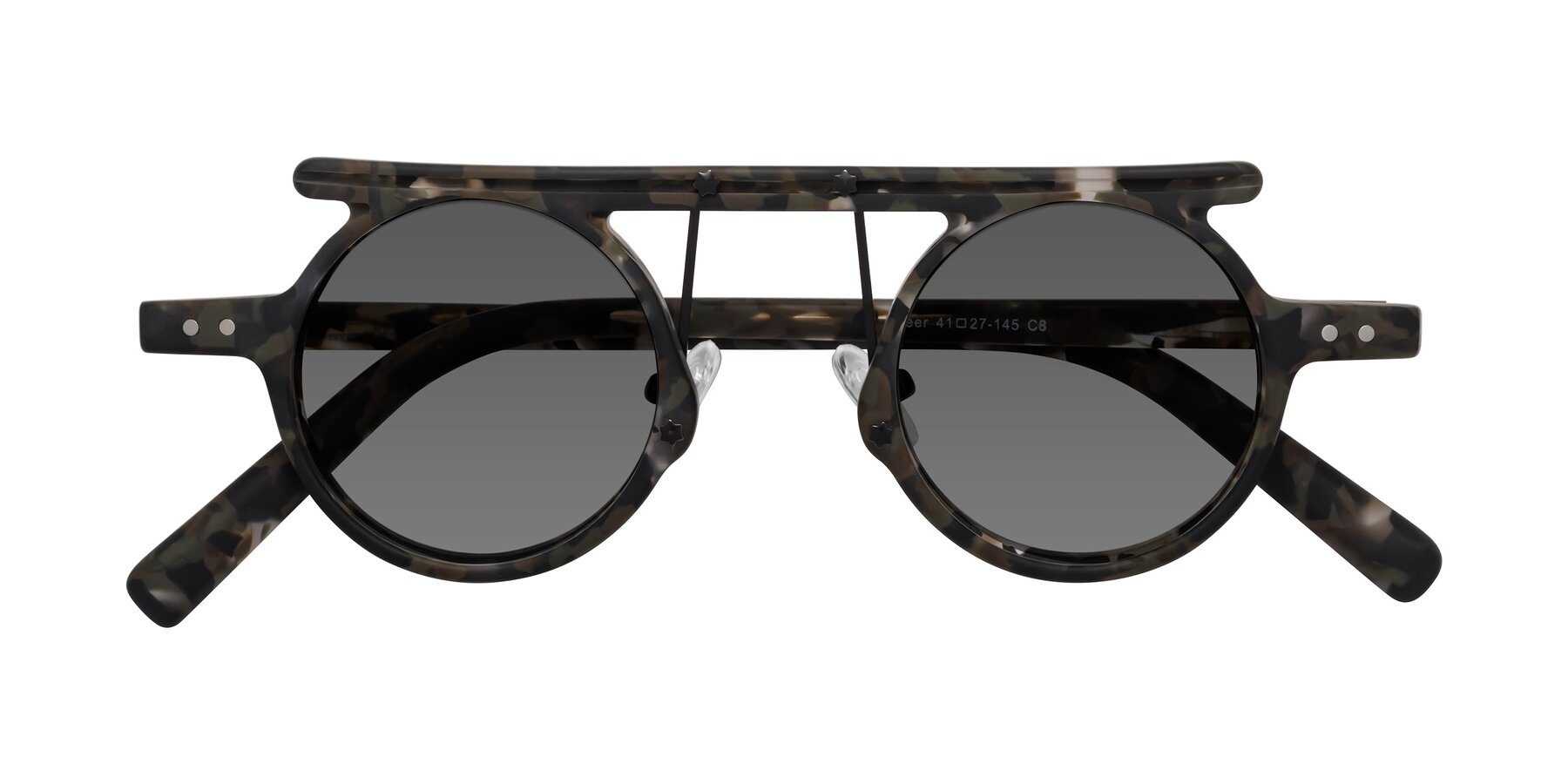 Folded Front of Deer in Granite Tortoise with Medium Gray Tinted Lenses