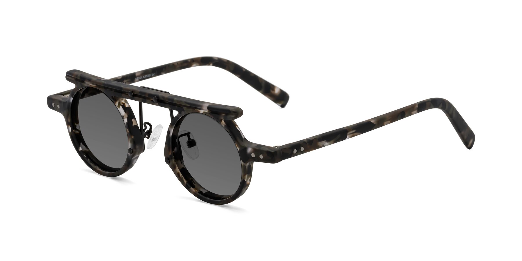 Angle of Deer in Granite Tortoise with Medium Gray Tinted Lenses