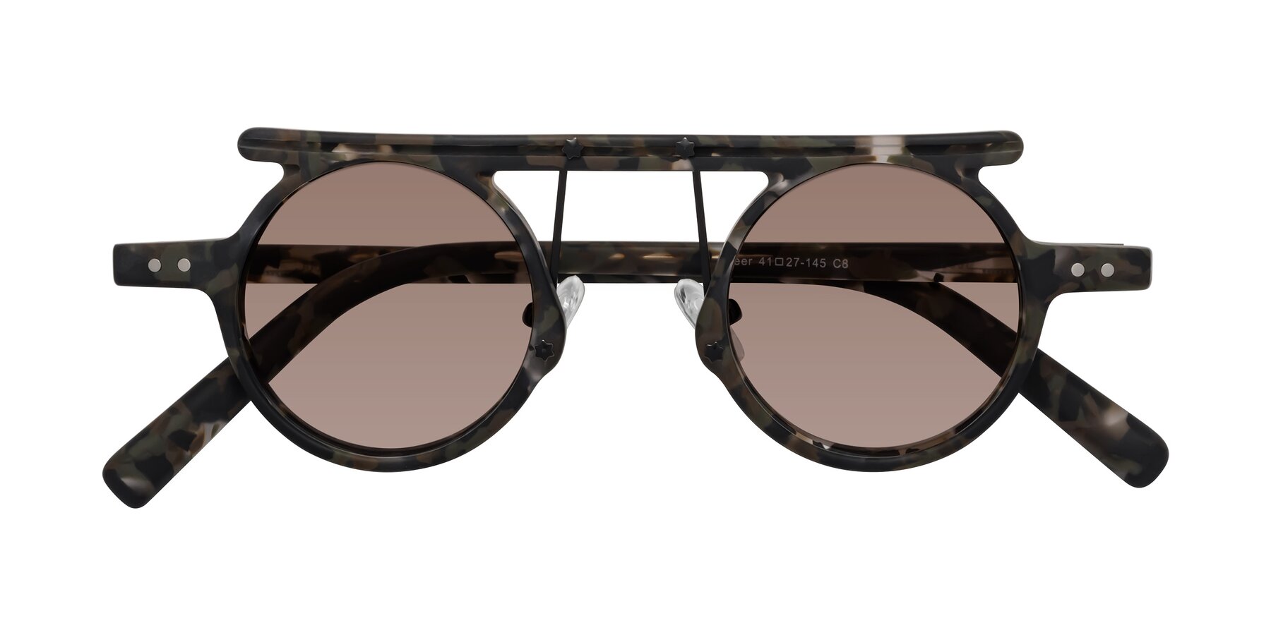 Folded Front of Deer in Granite Tortoise with Medium Brown Tinted Lenses