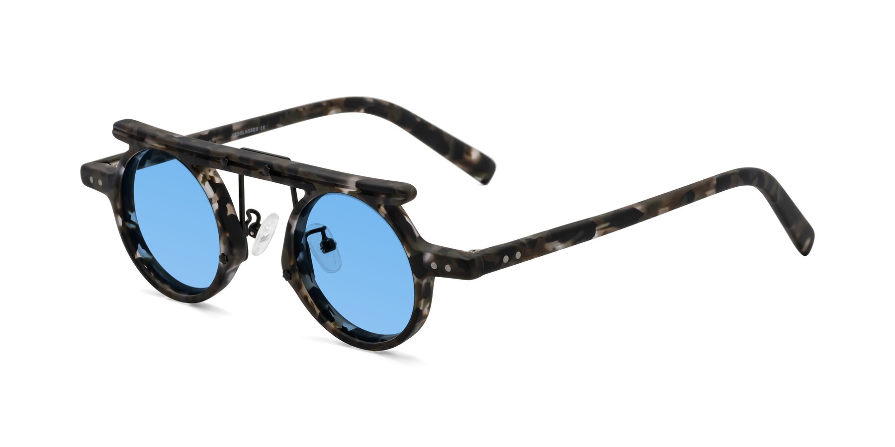 Angle of Deer in Granite Tortoise with Medium Blue Tinted Lenses