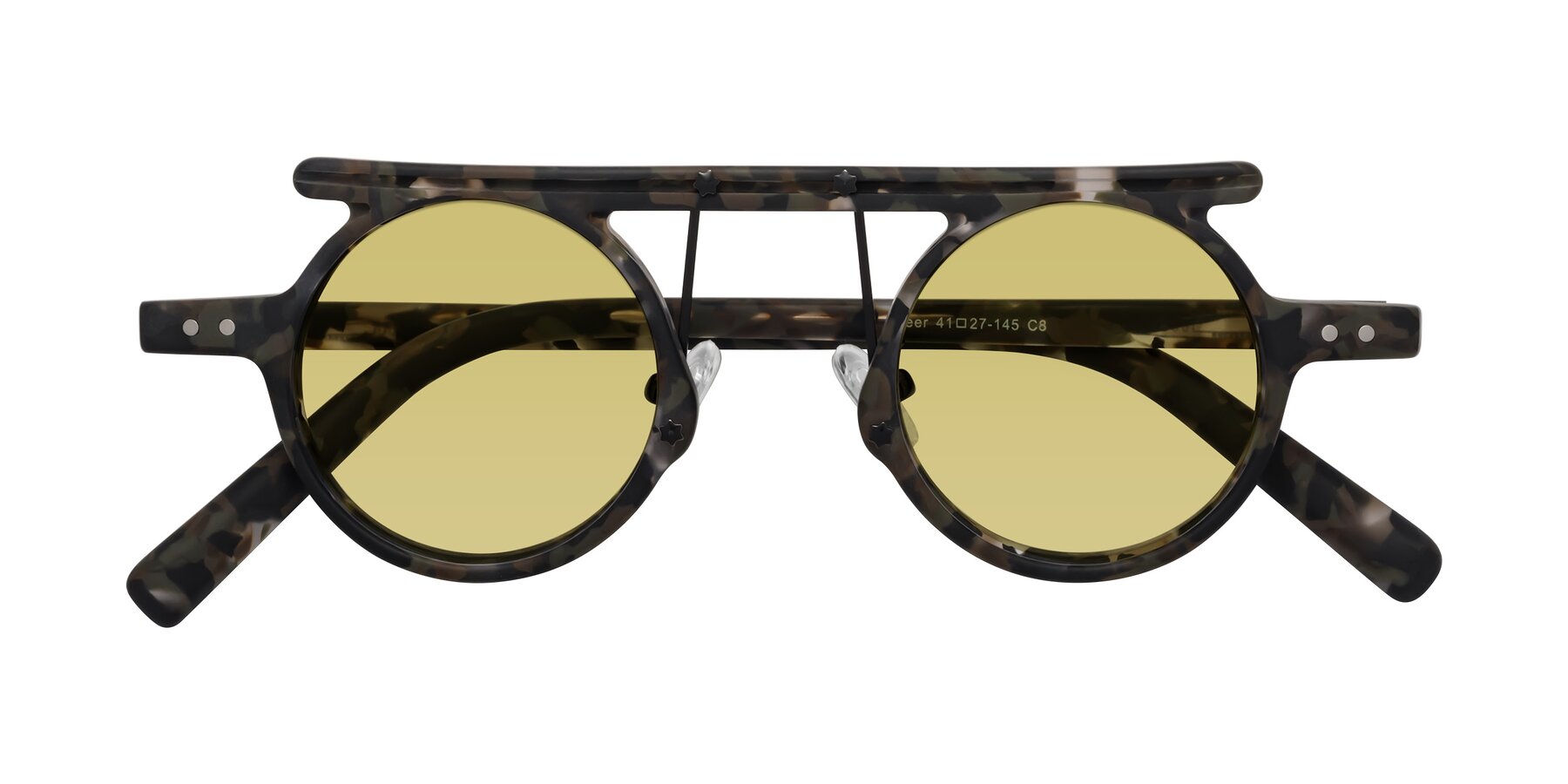 Folded Front of Deer in Granite Tortoise with Medium Champagne Tinted Lenses