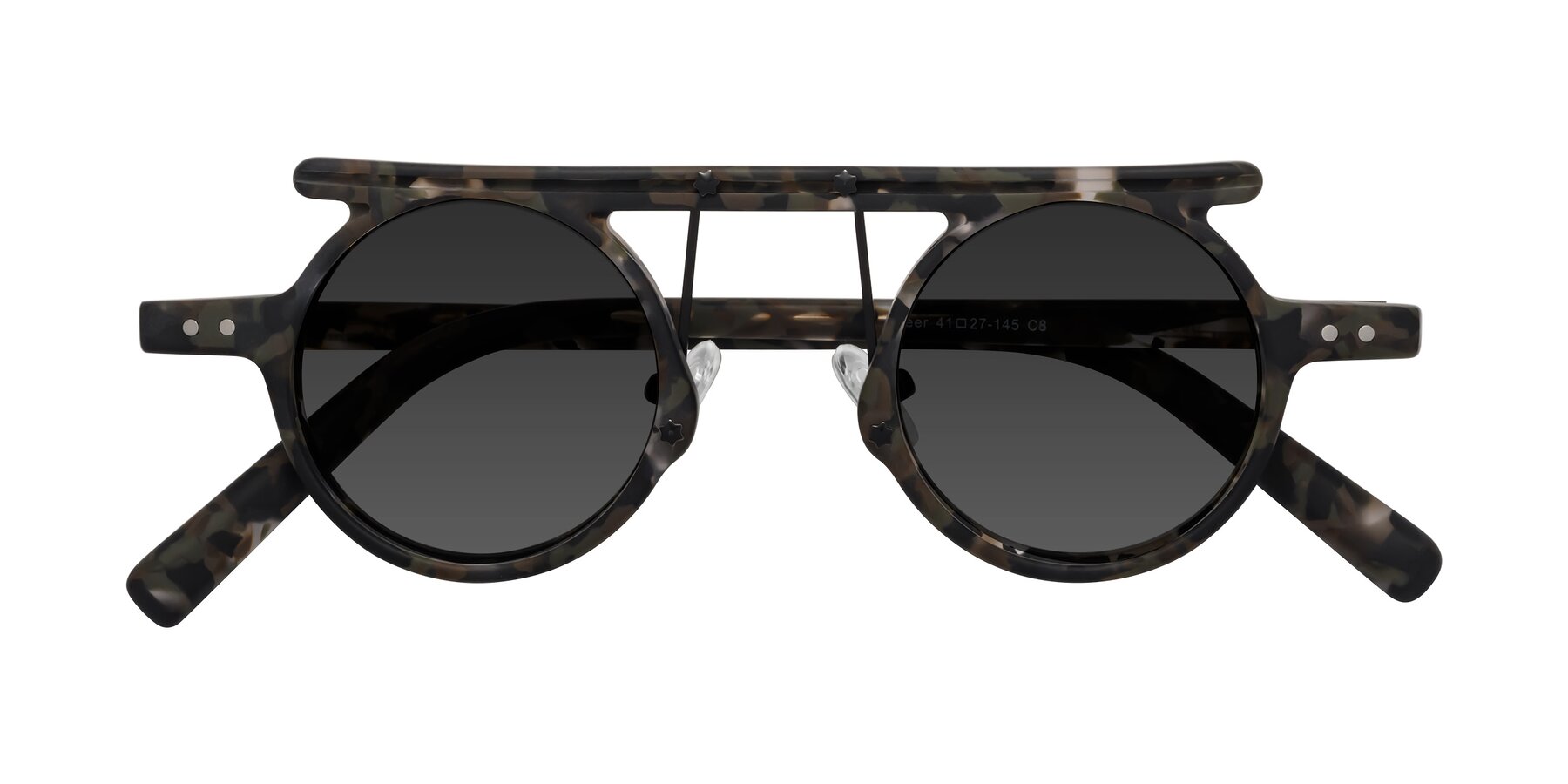 Folded Front of Deer in Granite Tortoise with Gray Tinted Lenses