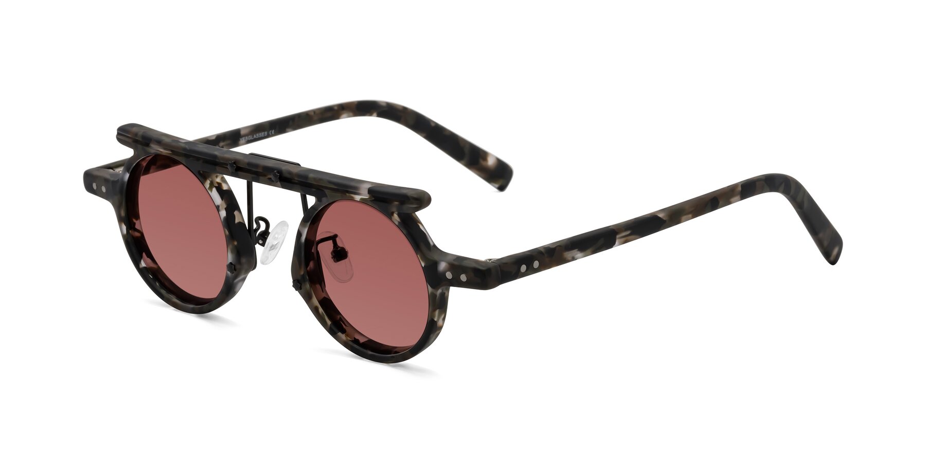 Angle of Deer in Granite Tortoise with Garnet Tinted Lenses