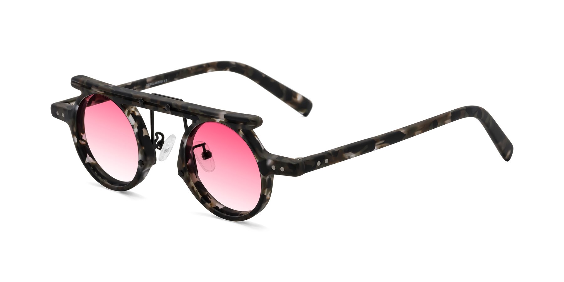 Angle of Deer in Granite Tortoise with Pink Gradient Lenses