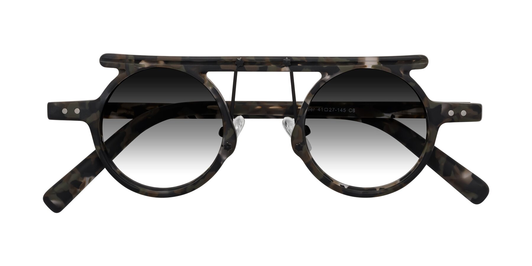 Folded Front of Deer in Granite Tortoise with Gray Gradient Lenses