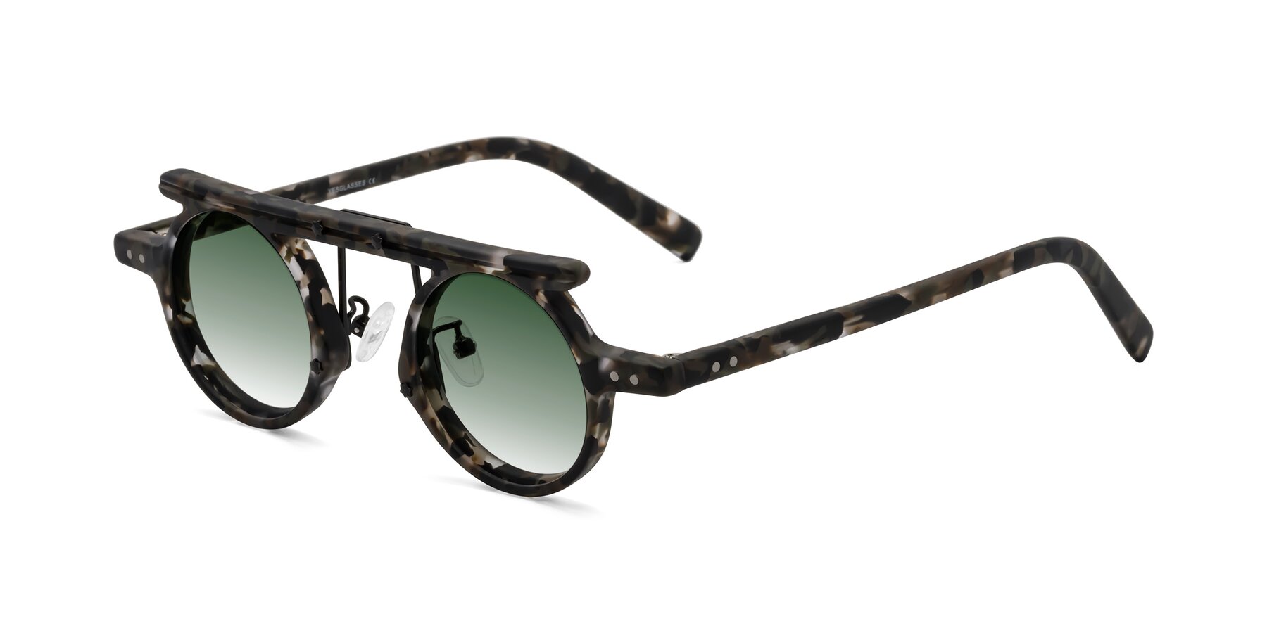 Angle of Deer in Granite Tortoise with Green Gradient Lenses