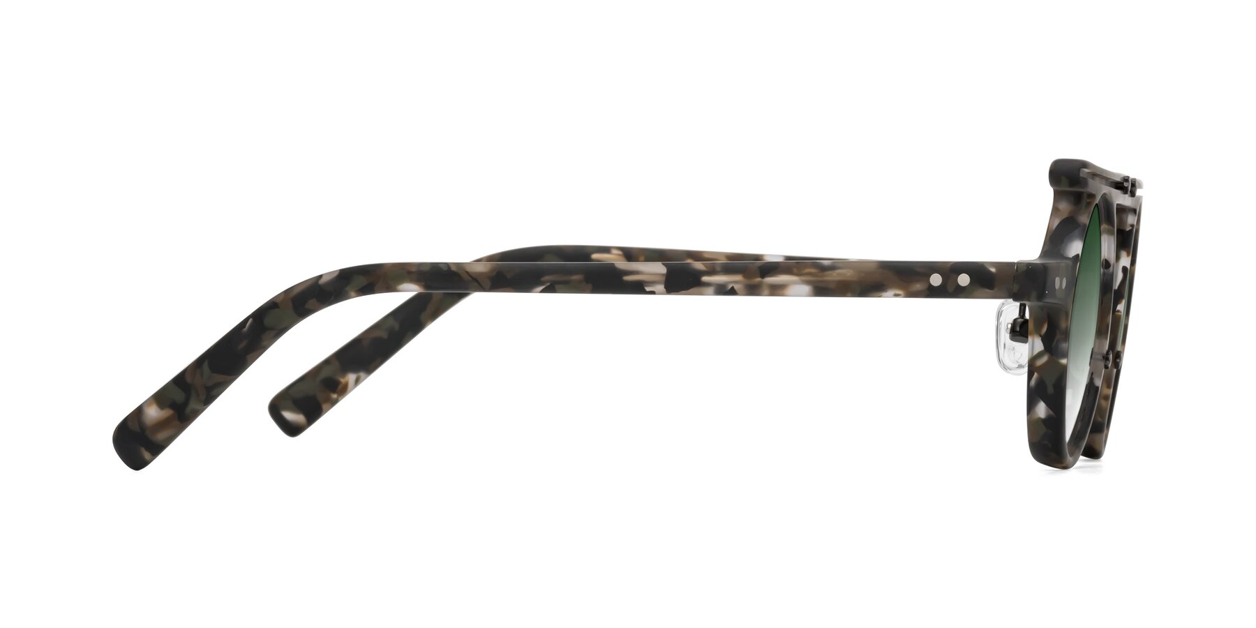 Side of Deer in Granite Tortoise with Green Gradient Lenses