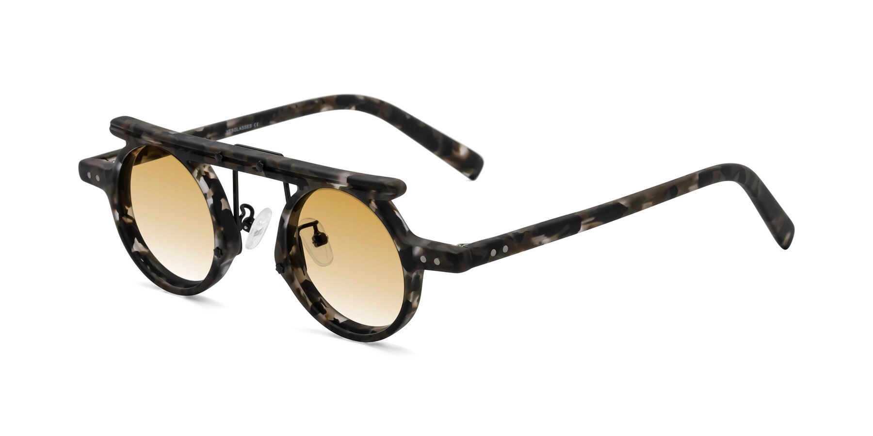 Angle of Deer in Granite Tortoise with Champagne Gradient Lenses