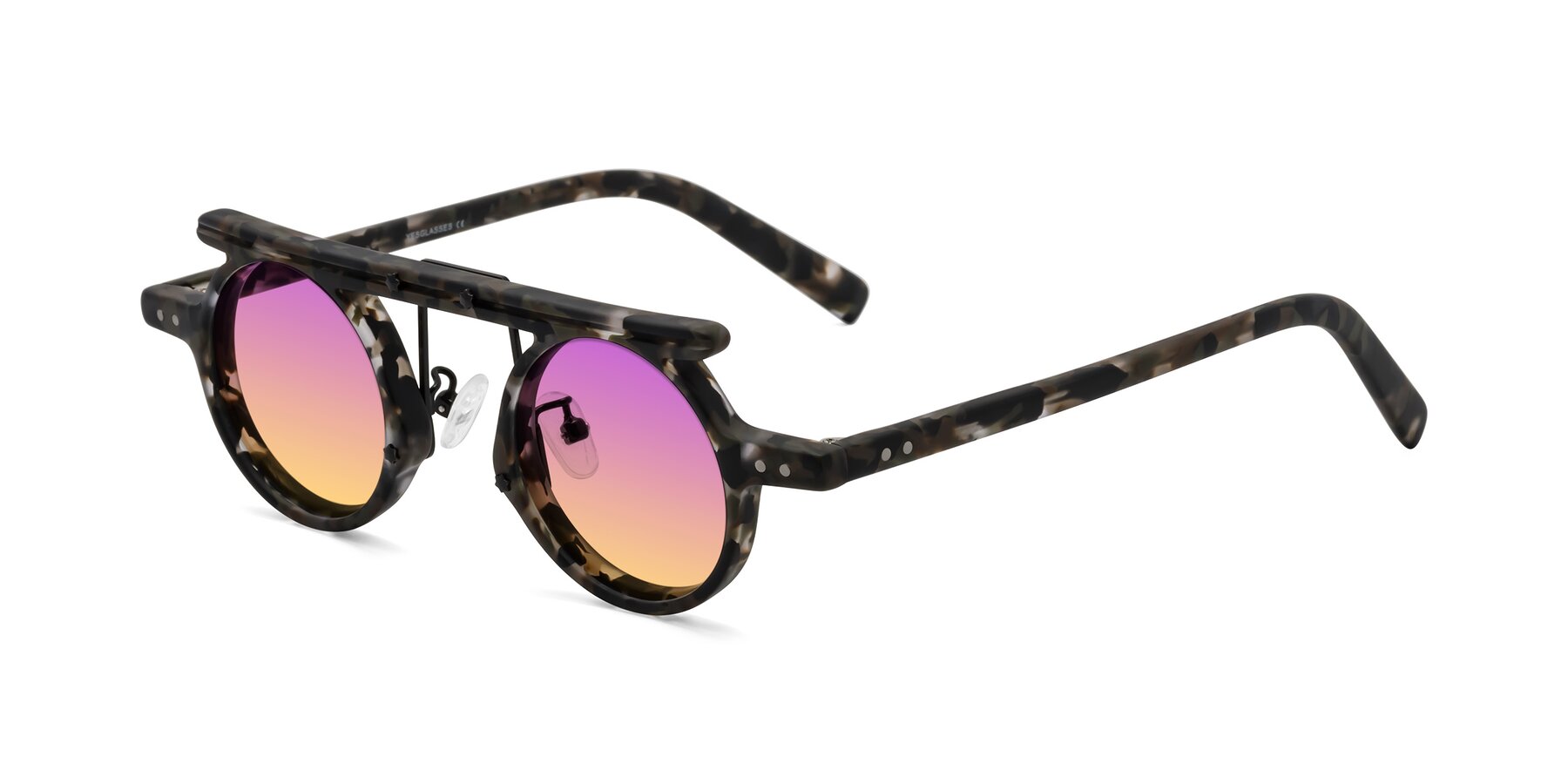 Angle of Deer in Granite Tortoise with Purple / Yellow Gradient Lenses