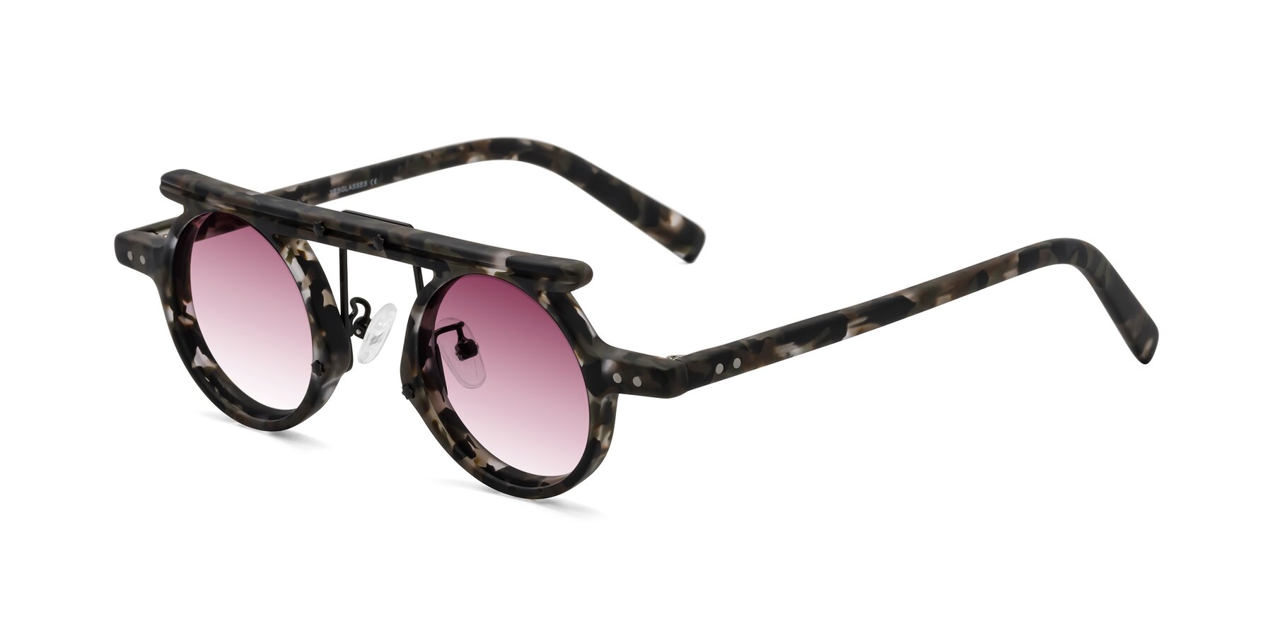 Angle of Deer in Granite Tortoise with Wine Gradient Lenses