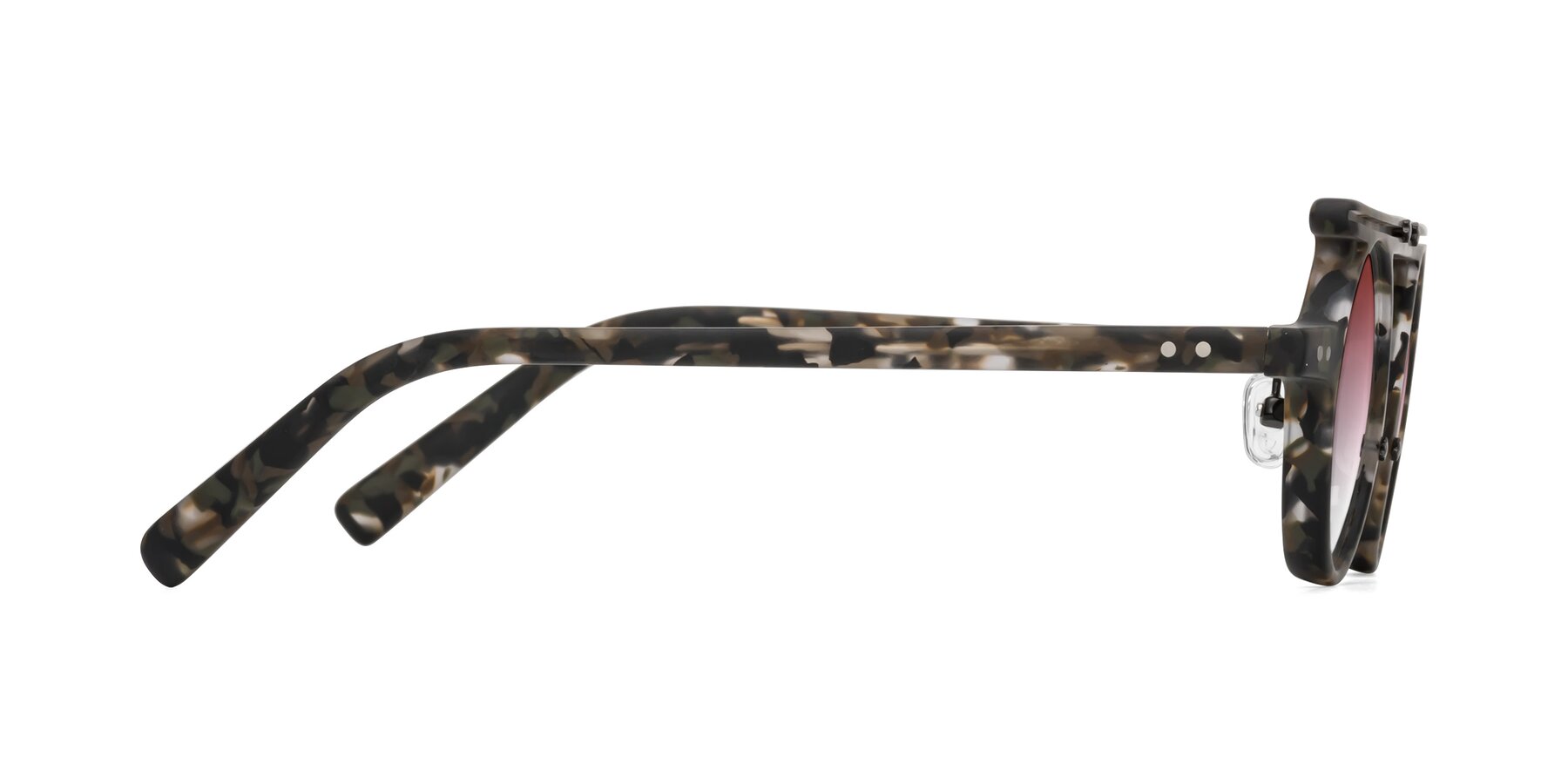 Side of Deer in Granite Tortoise with Garnet Gradient Lenses