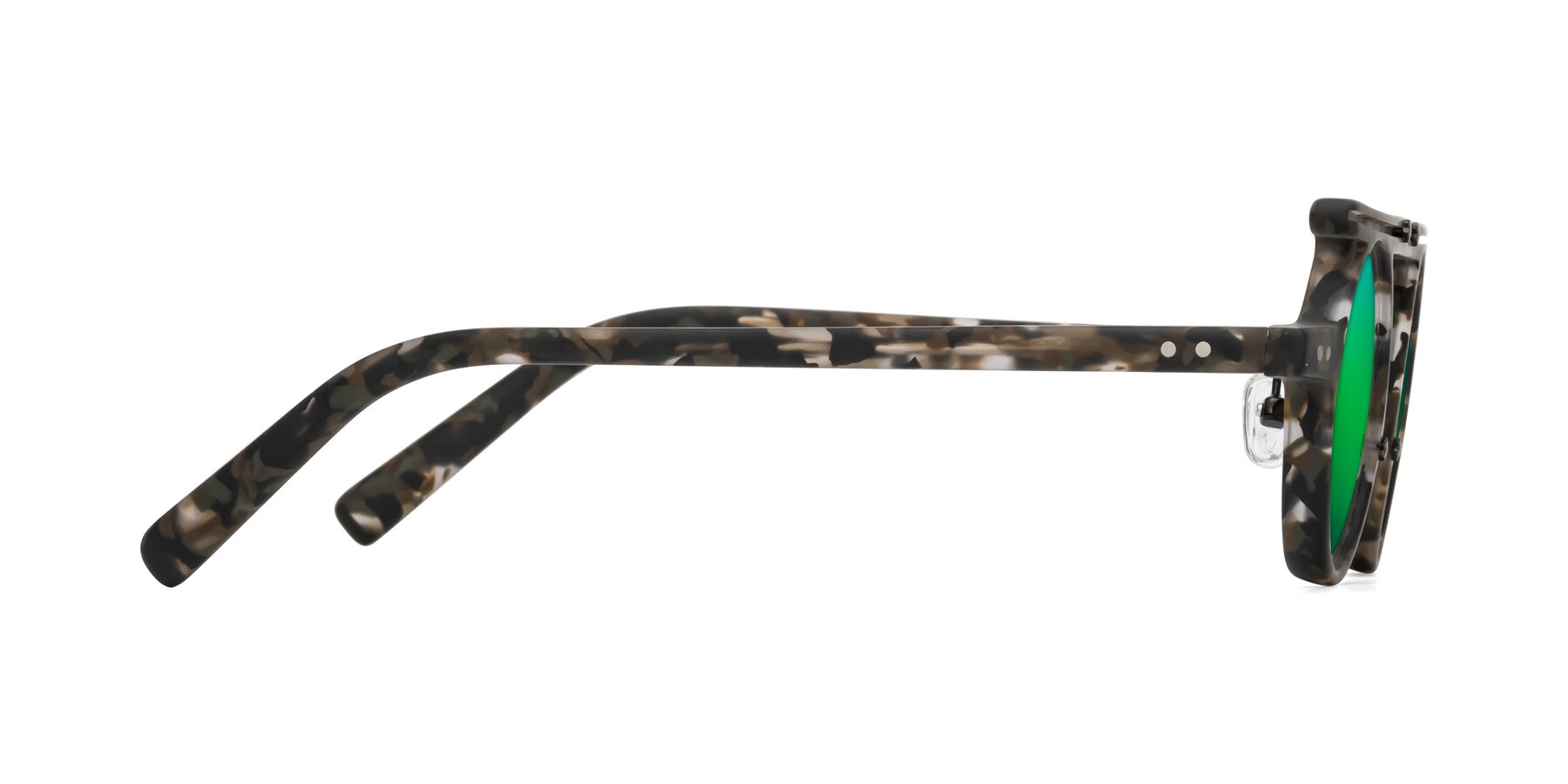 Side of Deer in Granite Tortoise with Green Mirrored Lenses