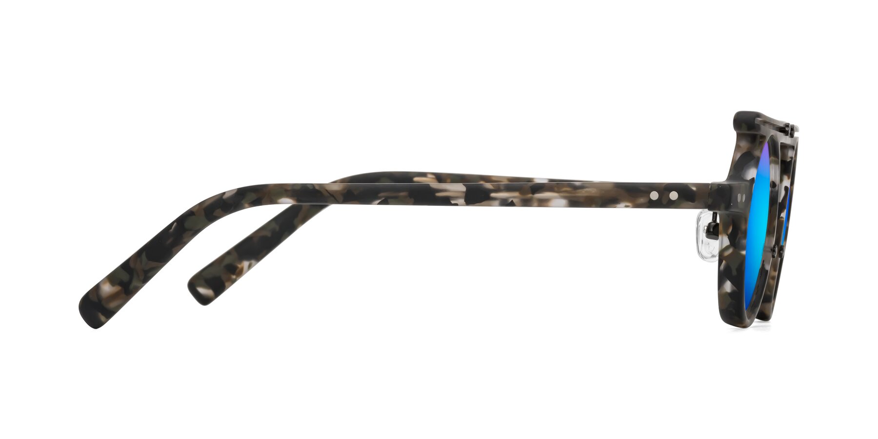 Side of Deer in Granite Tortoise with Blue Mirrored Lenses