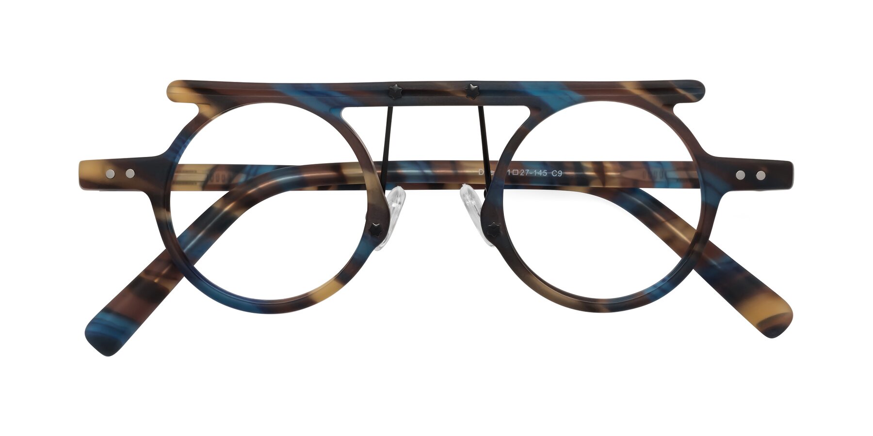 Folded Front of Deer in Nightfall Tortoise with Clear Eyeglass Lenses