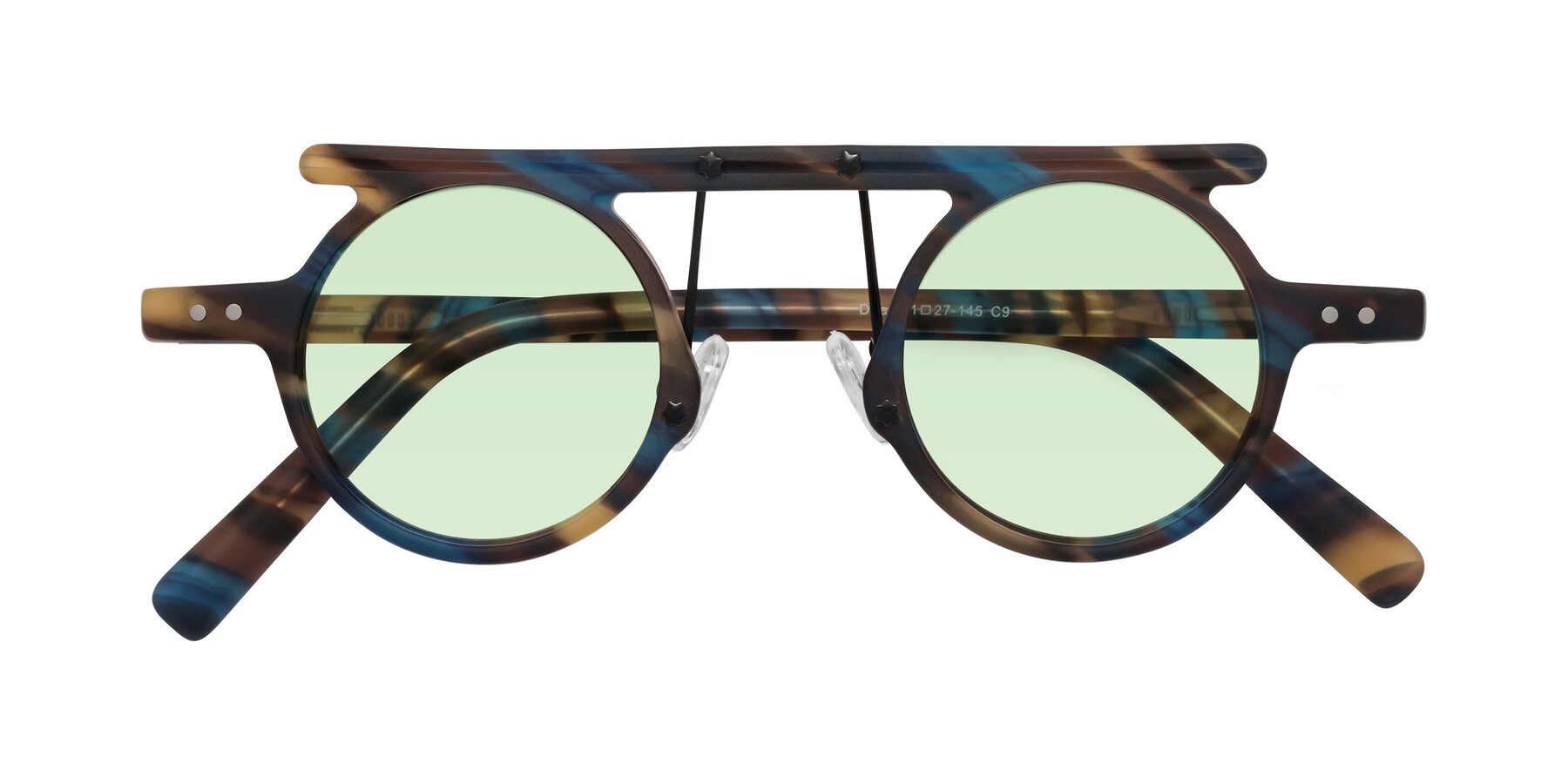 Folded Front of Deer in Nightfall Tortoise with Light Green Tinted Lenses