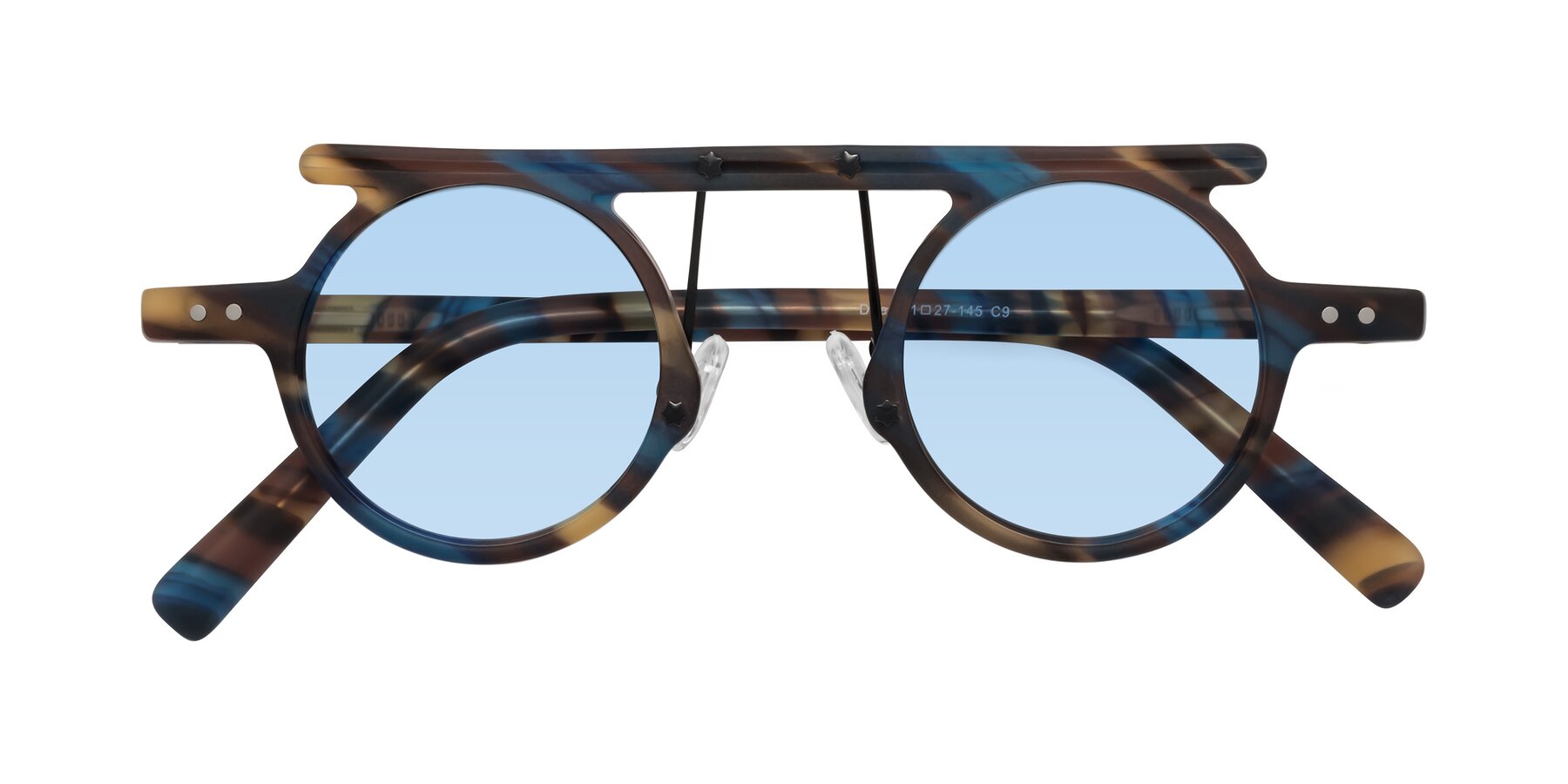 Folded Front of Deer in Nightfall Tortoise with Light Blue Tinted Lenses