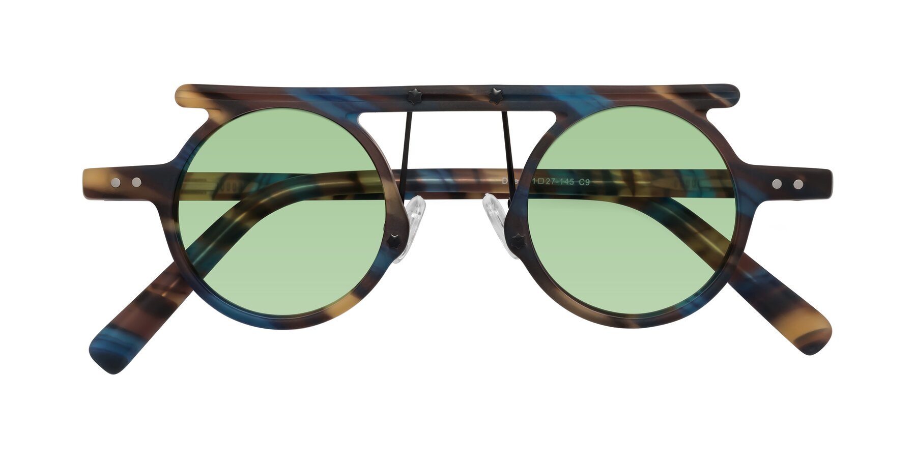 Folded Front of Deer in Nightfall Tortoise with Medium Green Tinted Lenses