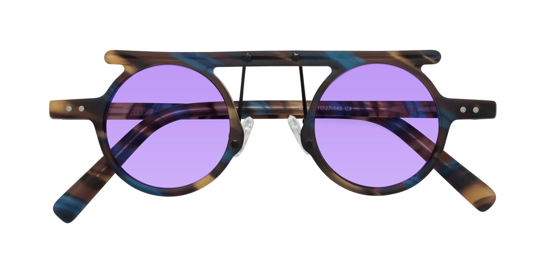 Folded Front of Deer in Nightfall Tortoise with Medium Purple Tinted Lenses