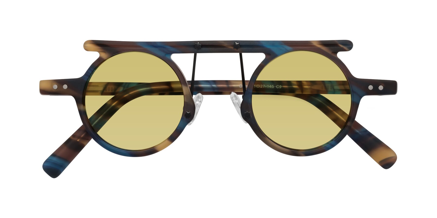 Folded Front of Deer in Nightfall Tortoise with Medium Champagne Tinted Lenses