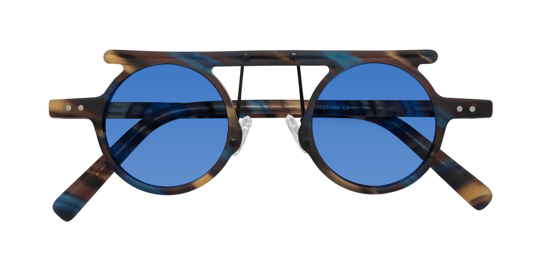 Folded Front of Deer in Nightfall Tortoise with Blue Tinted Lenses