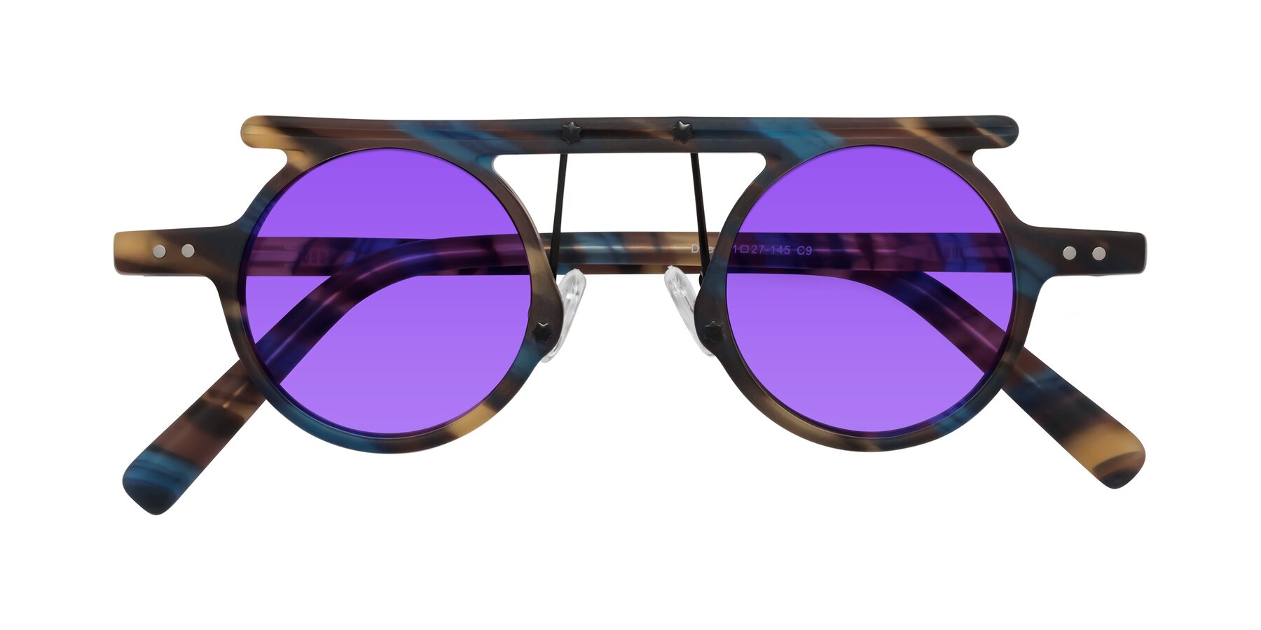 Folded Front of Deer in Nightfall Tortoise with Purple Tinted Lenses