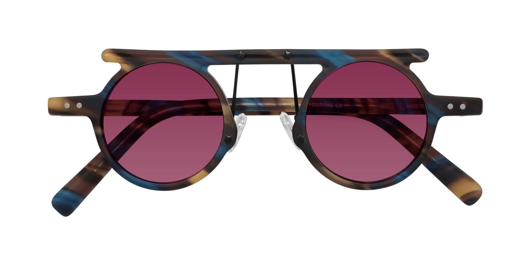 Folded Front of Deer in Nightfall Tortoise with Wine Tinted Lenses