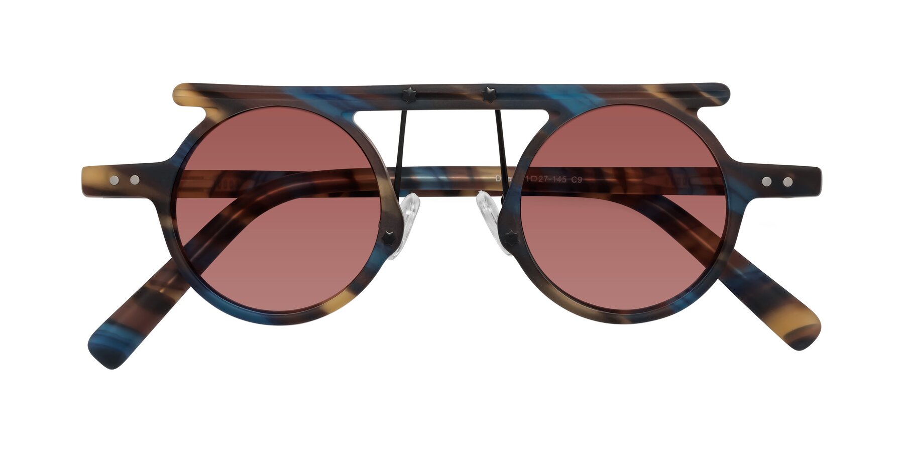 Folded Front of Deer in Nightfall Tortoise with Garnet Tinted Lenses