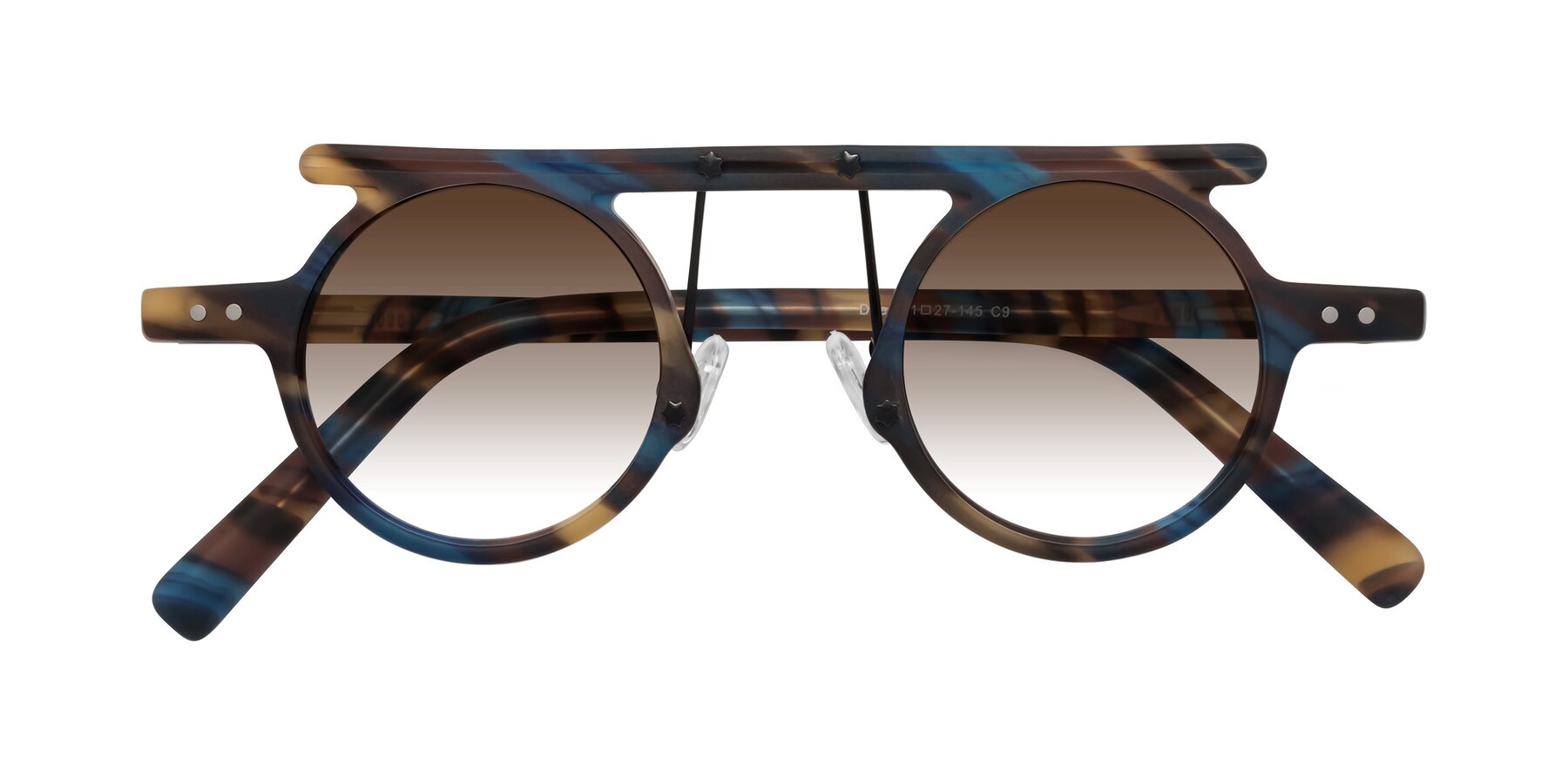 Folded Front of Deer in Nightfall Tortoise with Brown Gradient Lenses