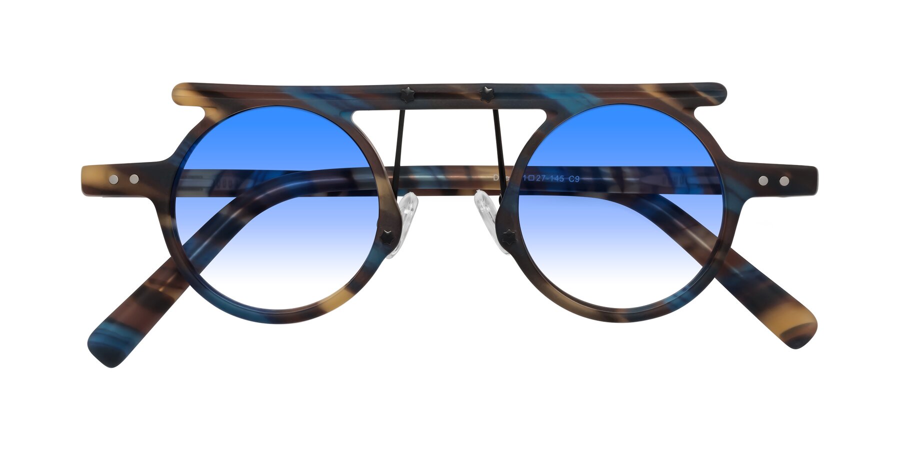 Folded Front of Deer in Nightfall Tortoise with Blue Gradient Lenses