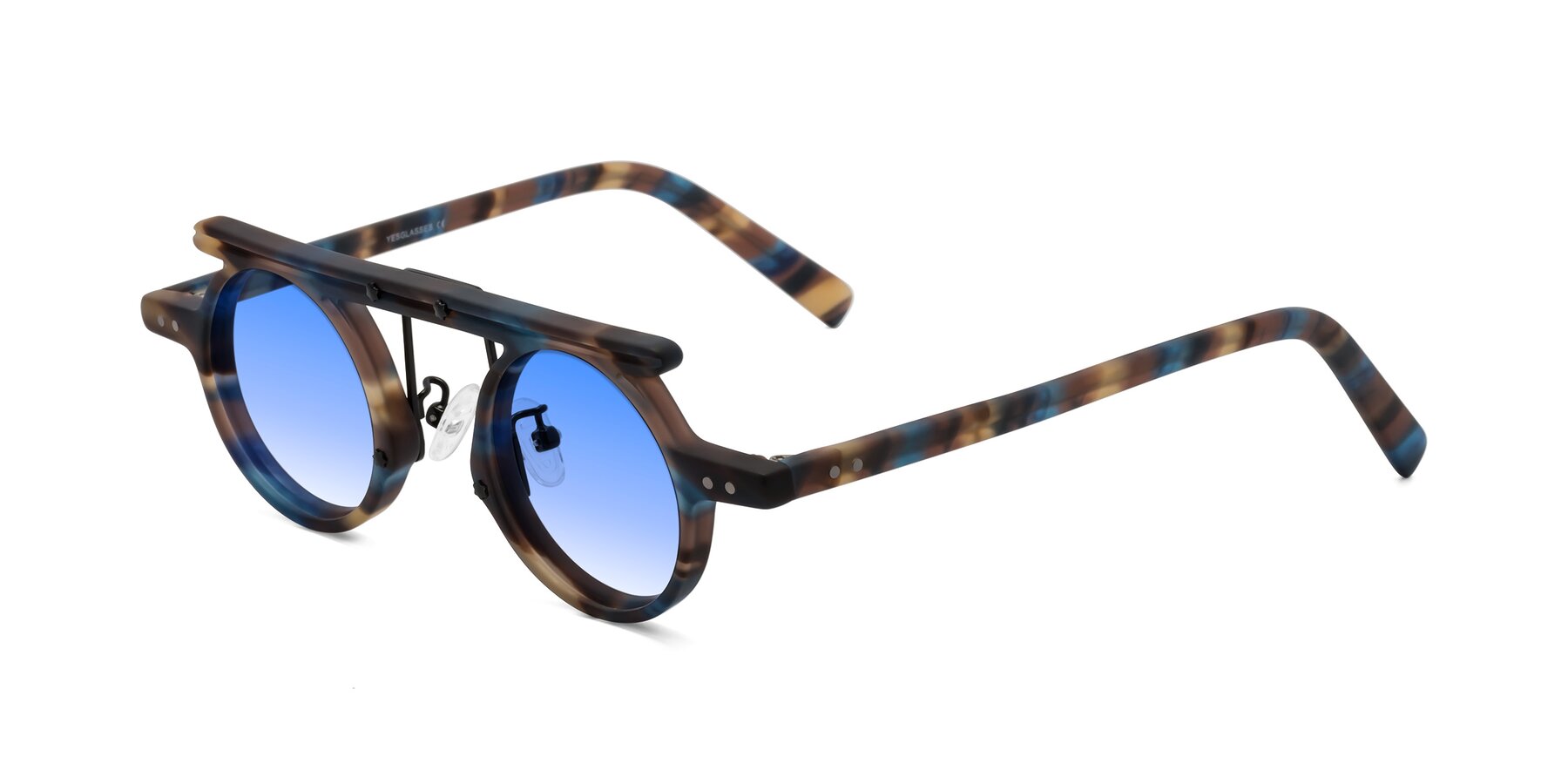 Angle of Deer in Nightfall Tortoise with Blue Gradient Lenses