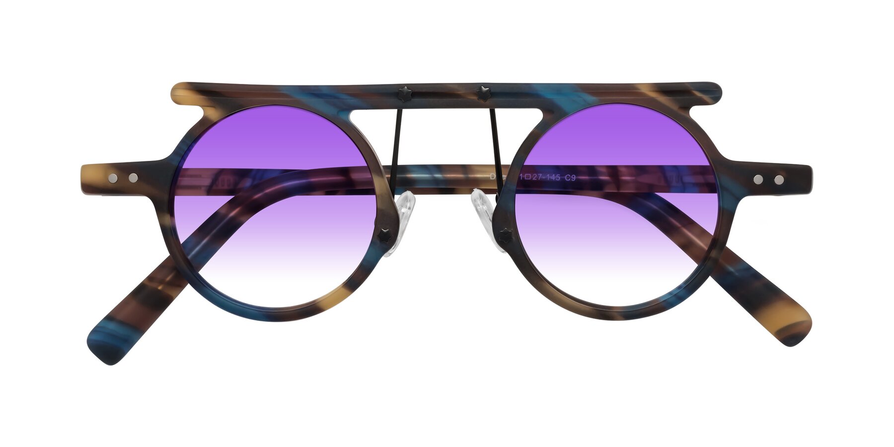 Folded Front of Deer in Nightfall Tortoise with Purple Gradient Lenses