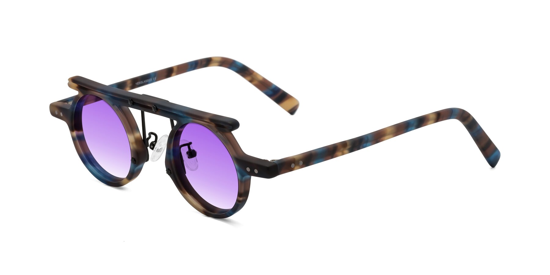 Angle of Deer in Nightfall Tortoise with Purple Gradient Lenses