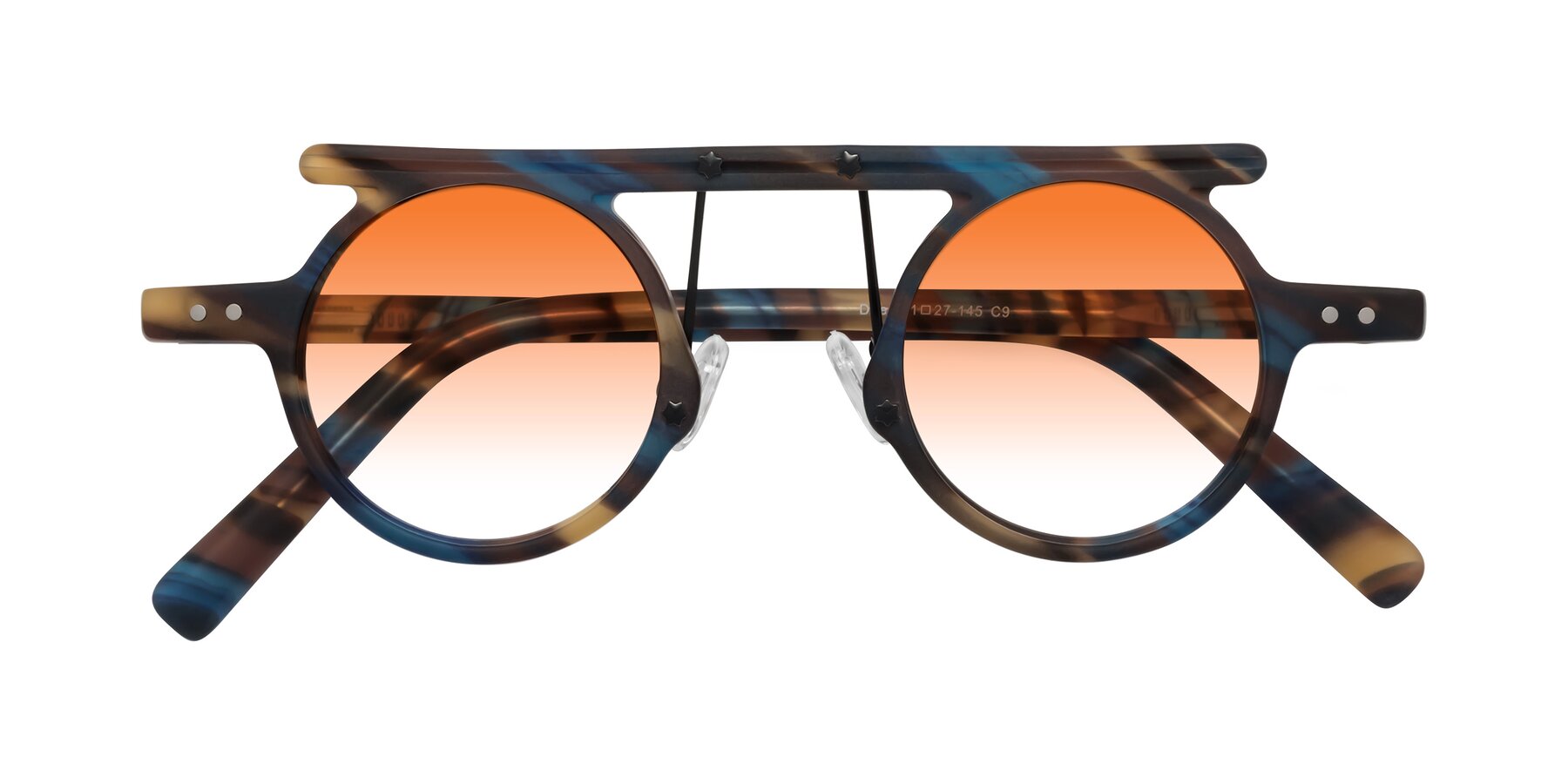 Folded Front of Deer in Nightfall Tortoise with Orange Gradient Lenses