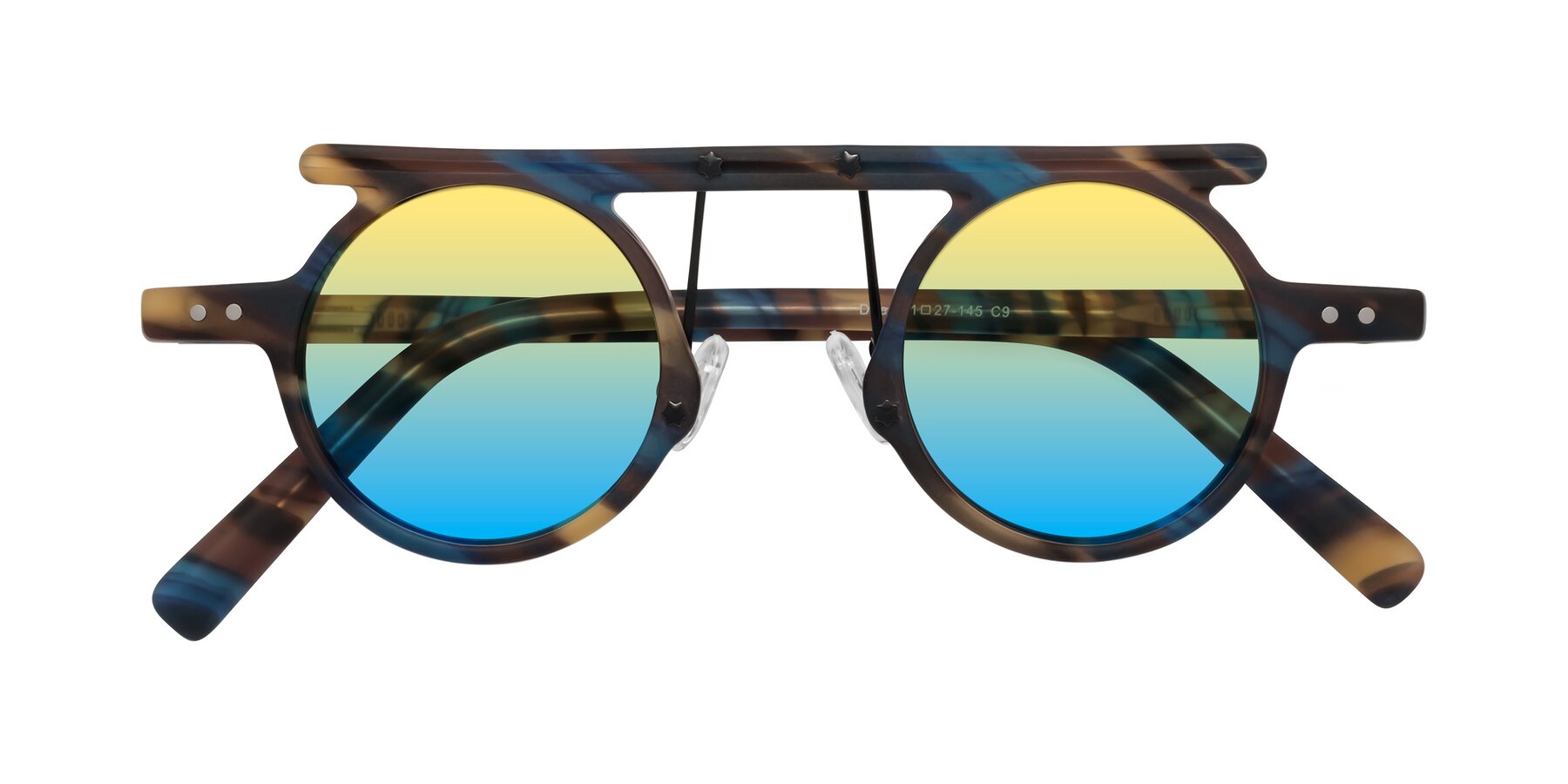 Folded Front of Deer in Nightfall Tortoise with Yellow / Blue Gradient Lenses