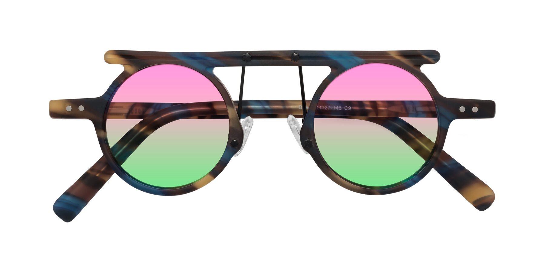 Folded Front of Deer in Nightfall Tortoise with Pink / Green Gradient Lenses