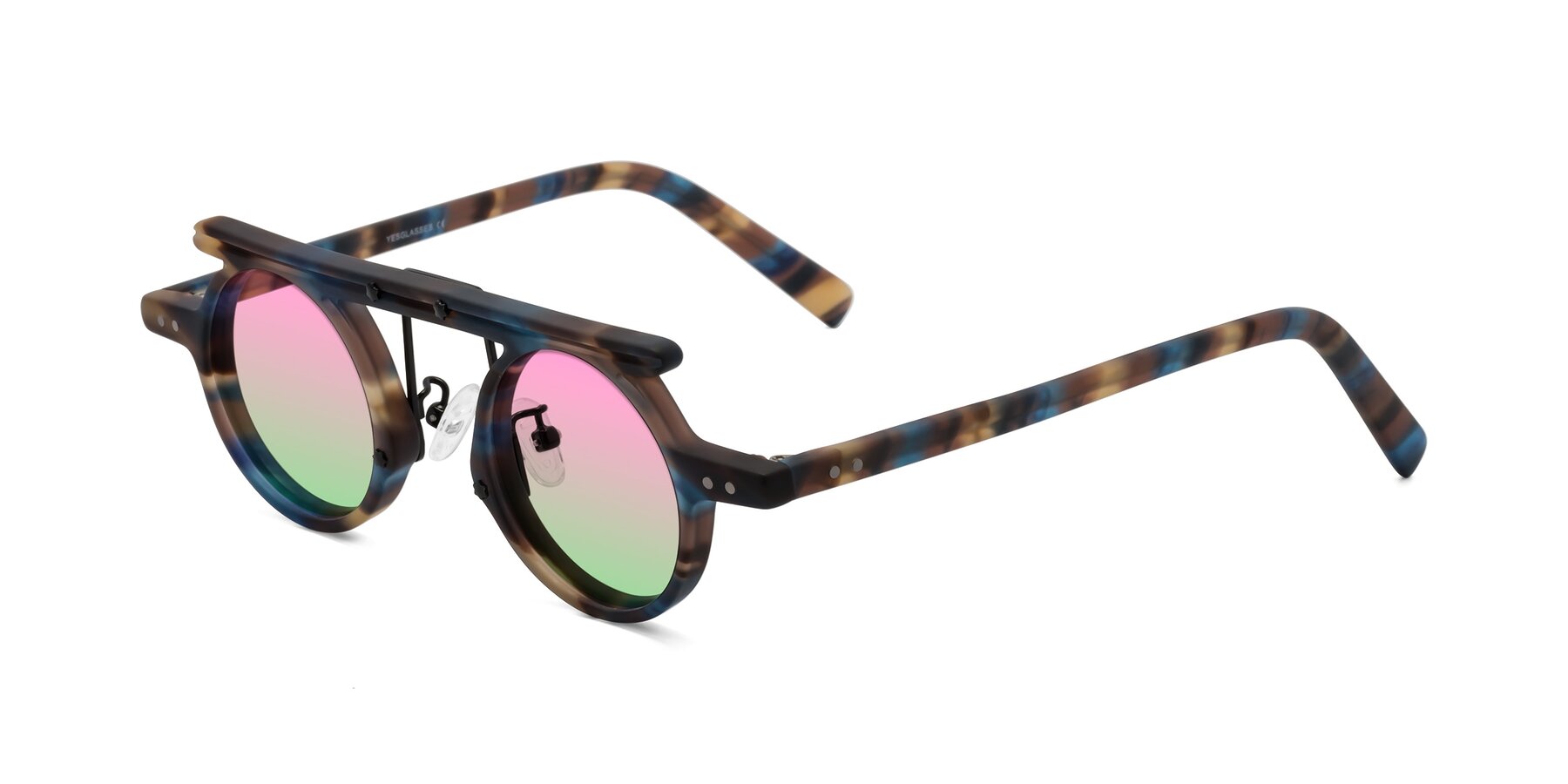 Angle of Deer in Nightfall Tortoise with Pink / Green Gradient Lenses