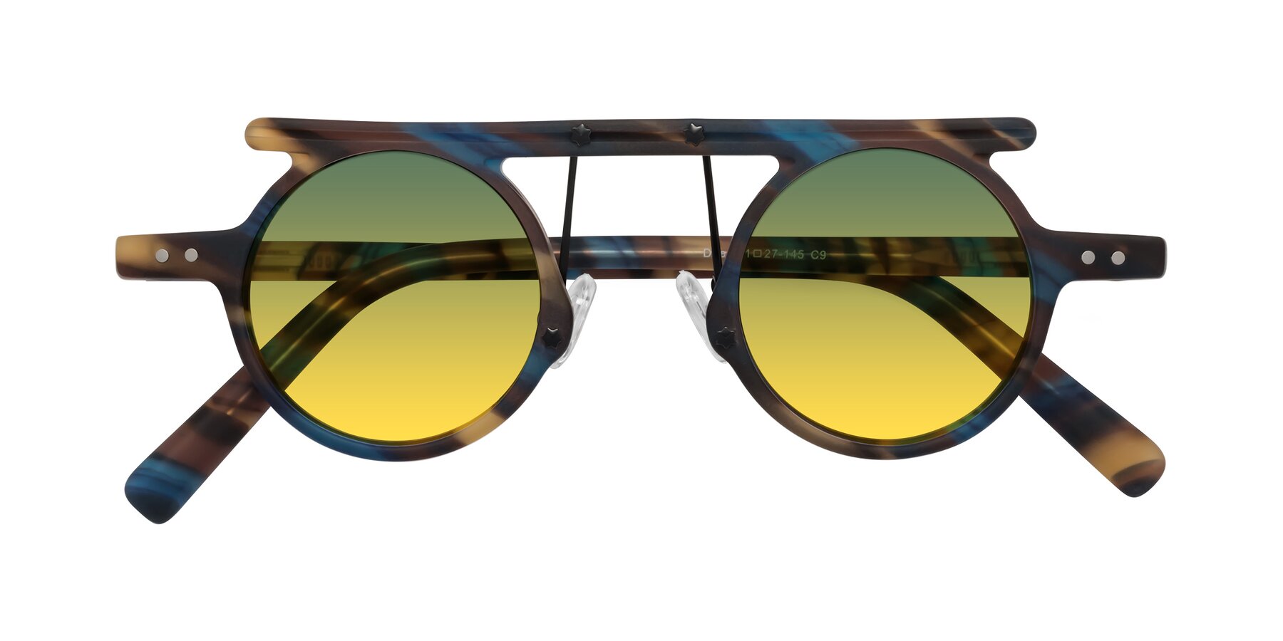 Folded Front of Deer in Nightfall Tortoise with Green / Yellow Gradient Lenses