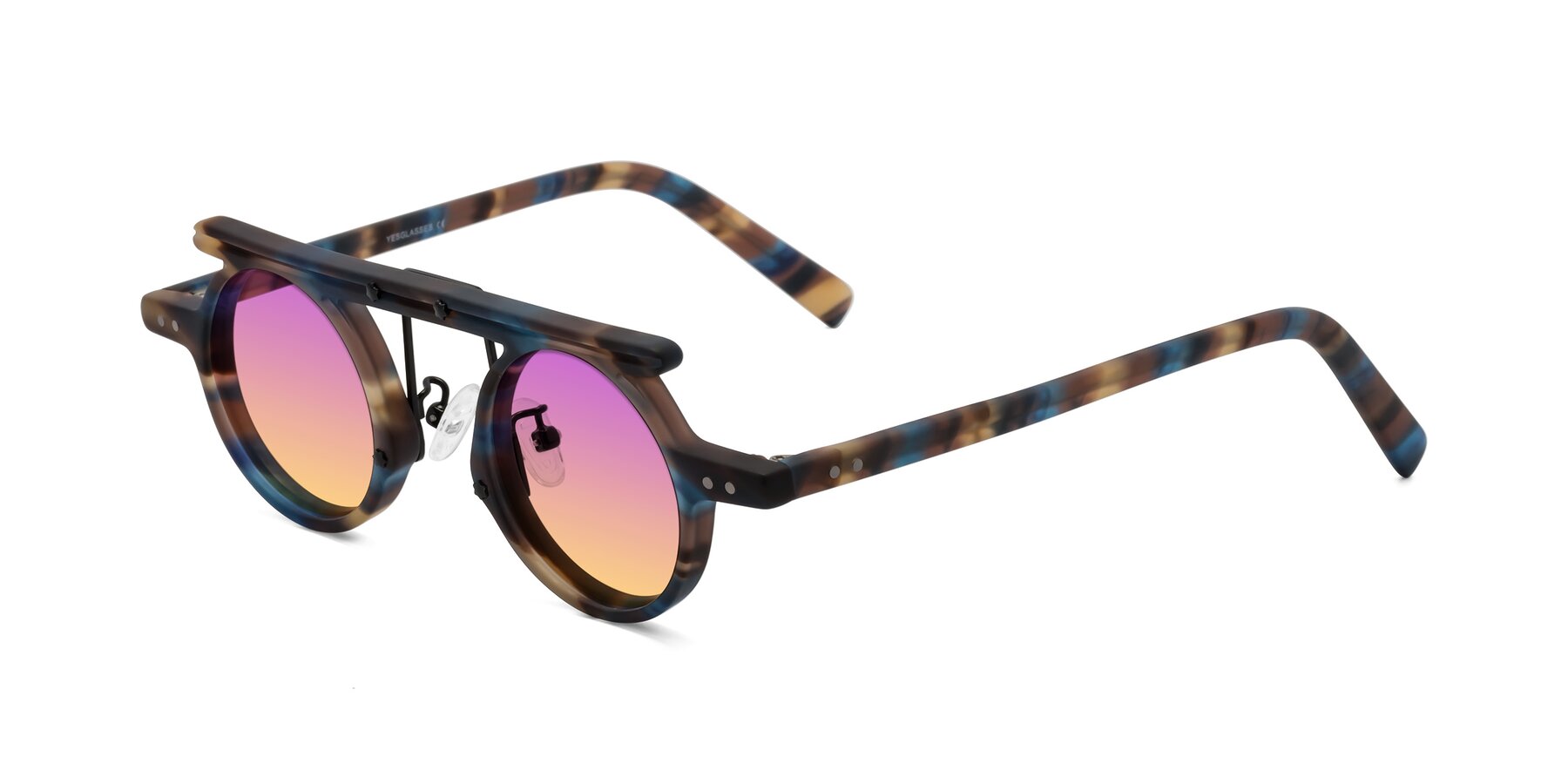 Angle of Deer in Nightfall Tortoise with Purple / Yellow Gradient Lenses