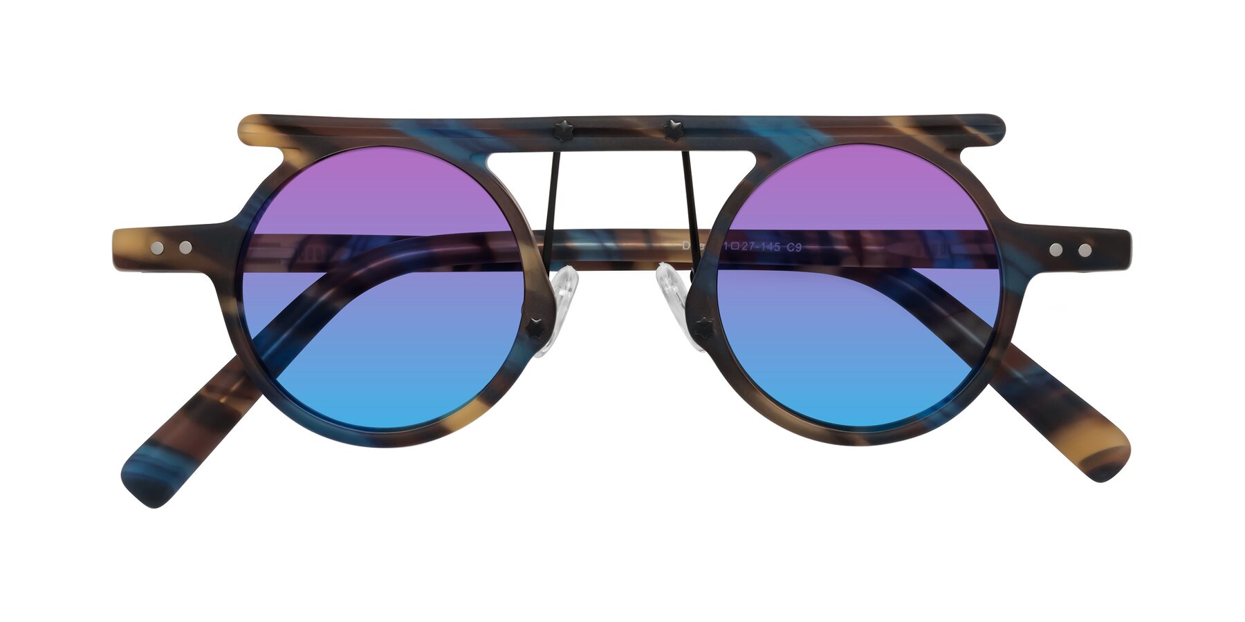 Folded Front of Deer in Nightfall Tortoise with Purple / Blue Gradient Lenses